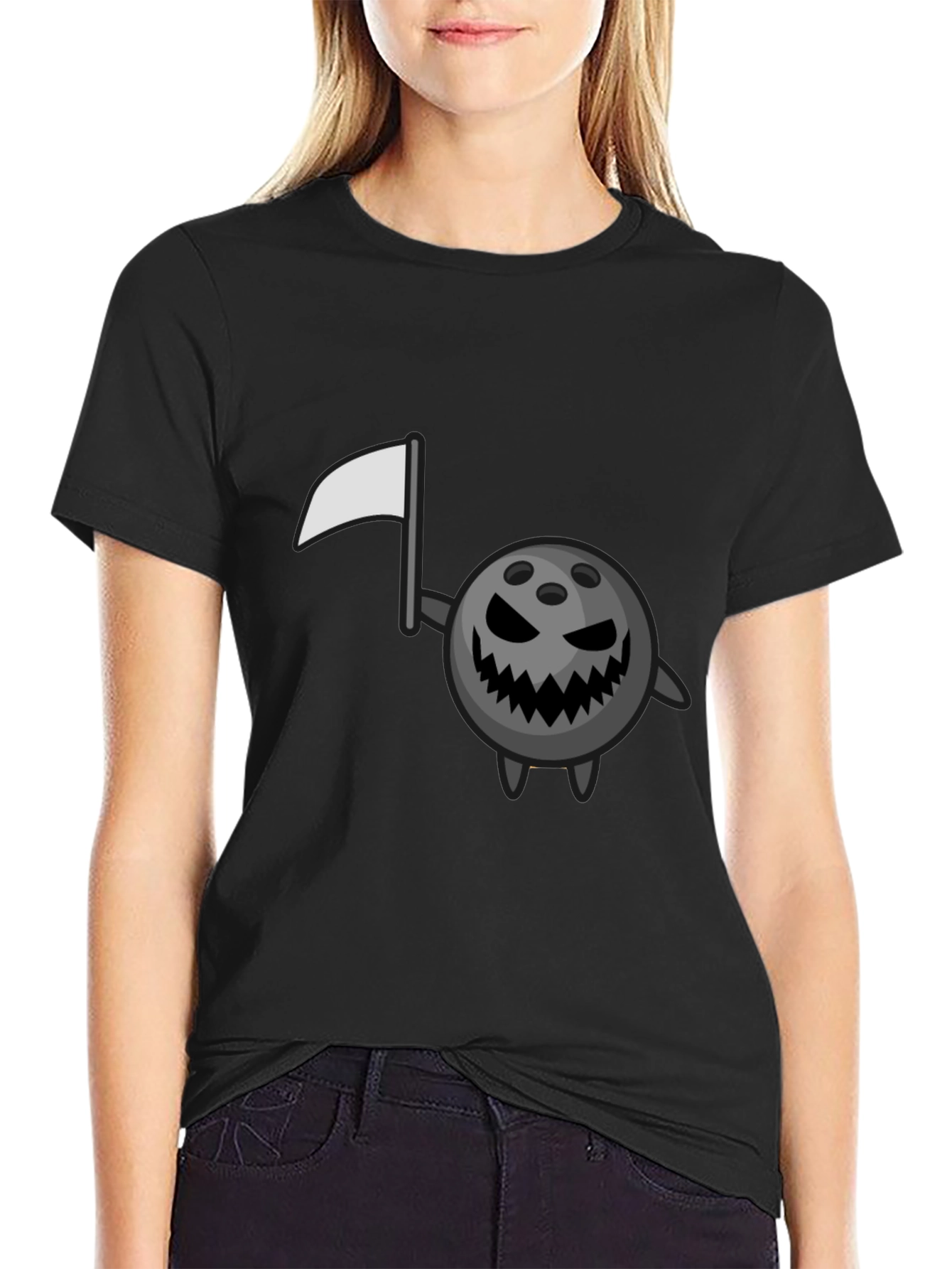 Spooky Bowling Ball Black T-Shirt