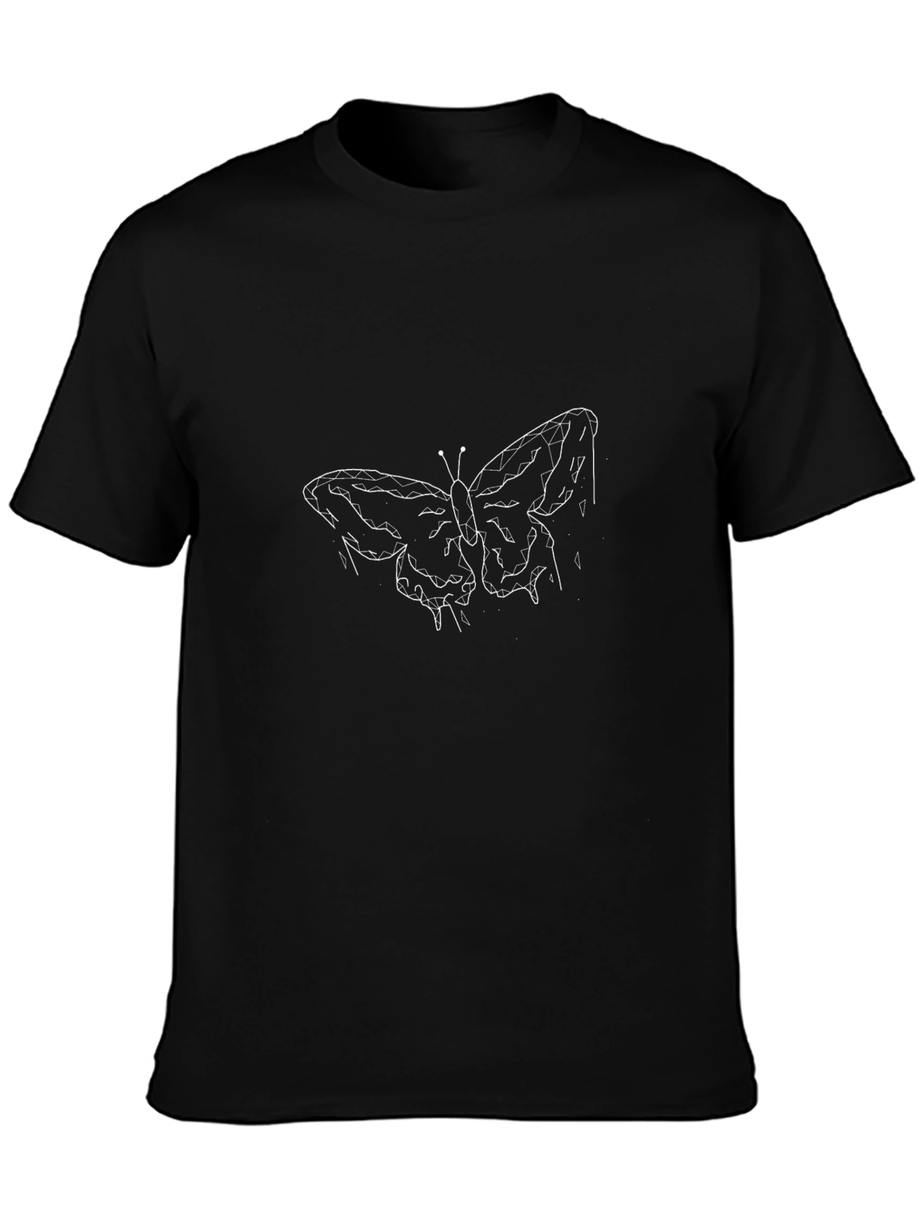 Butterfly Line Art Black T-Shirt