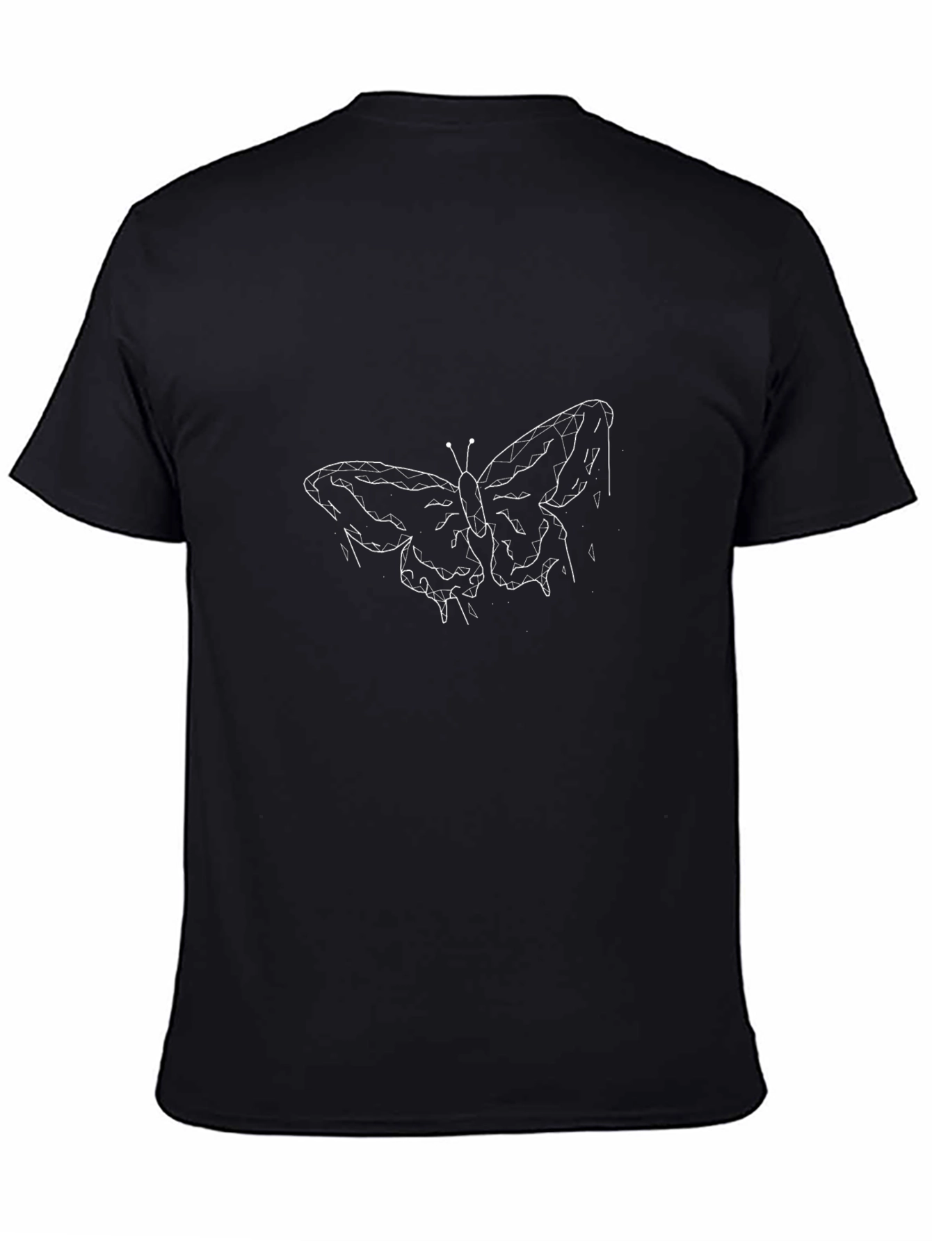 Butterfly Line Art Black T-Shirt