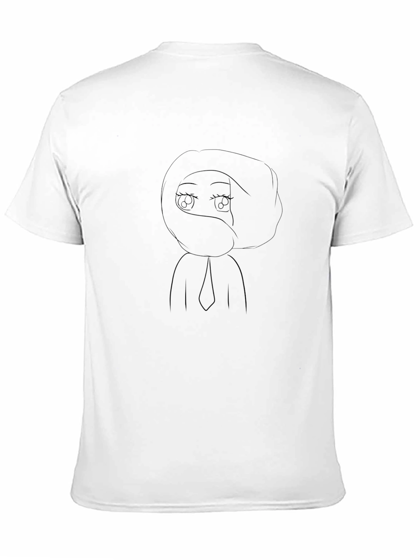Black T-Shirt with Mystery Girl Print