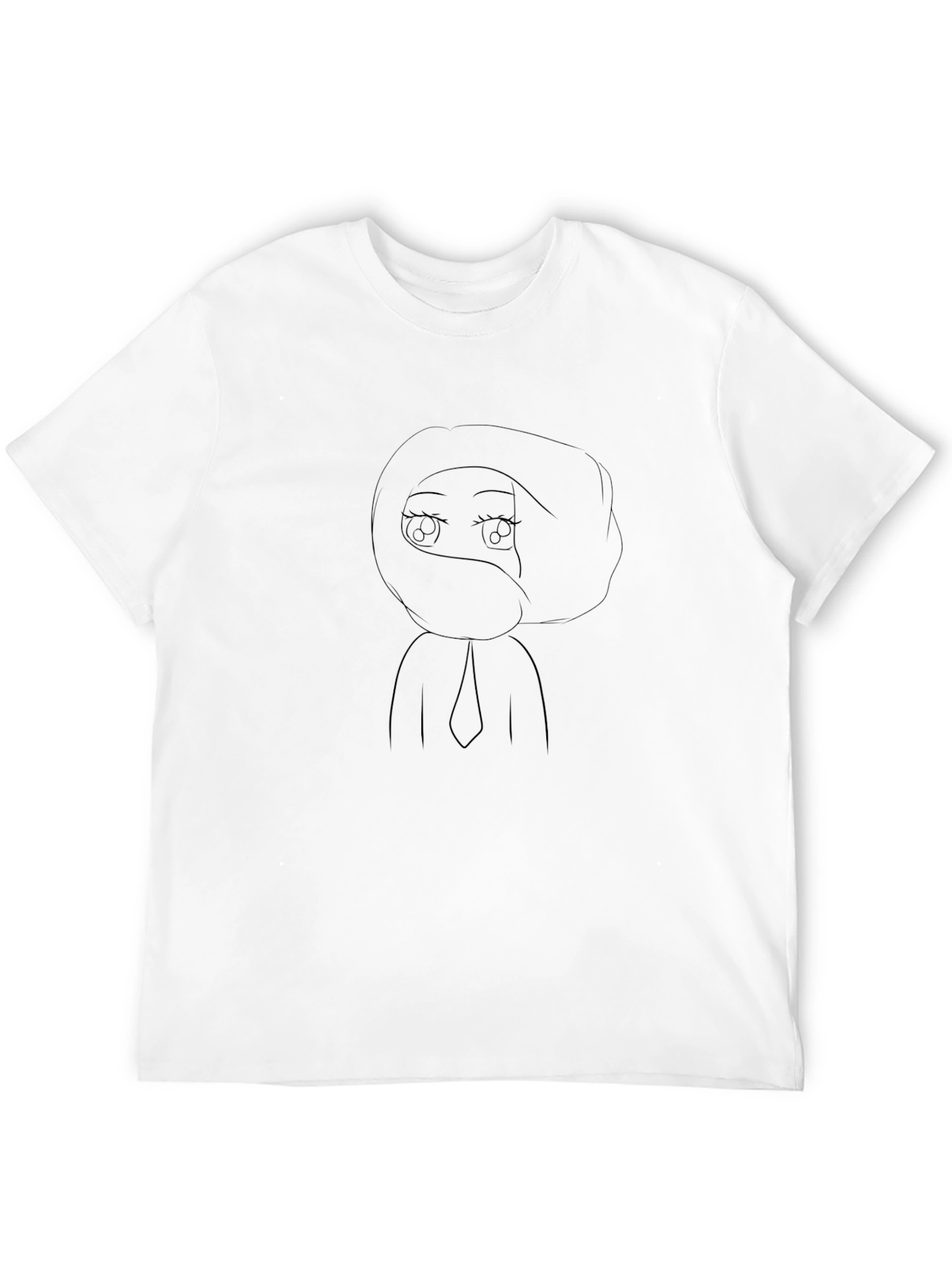 Black T-Shirt with Mystery Girl Print