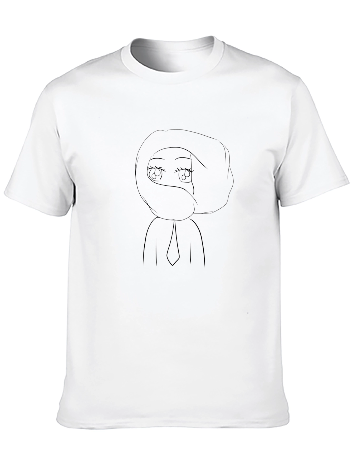Black T-Shirt with Mystery Girl Print