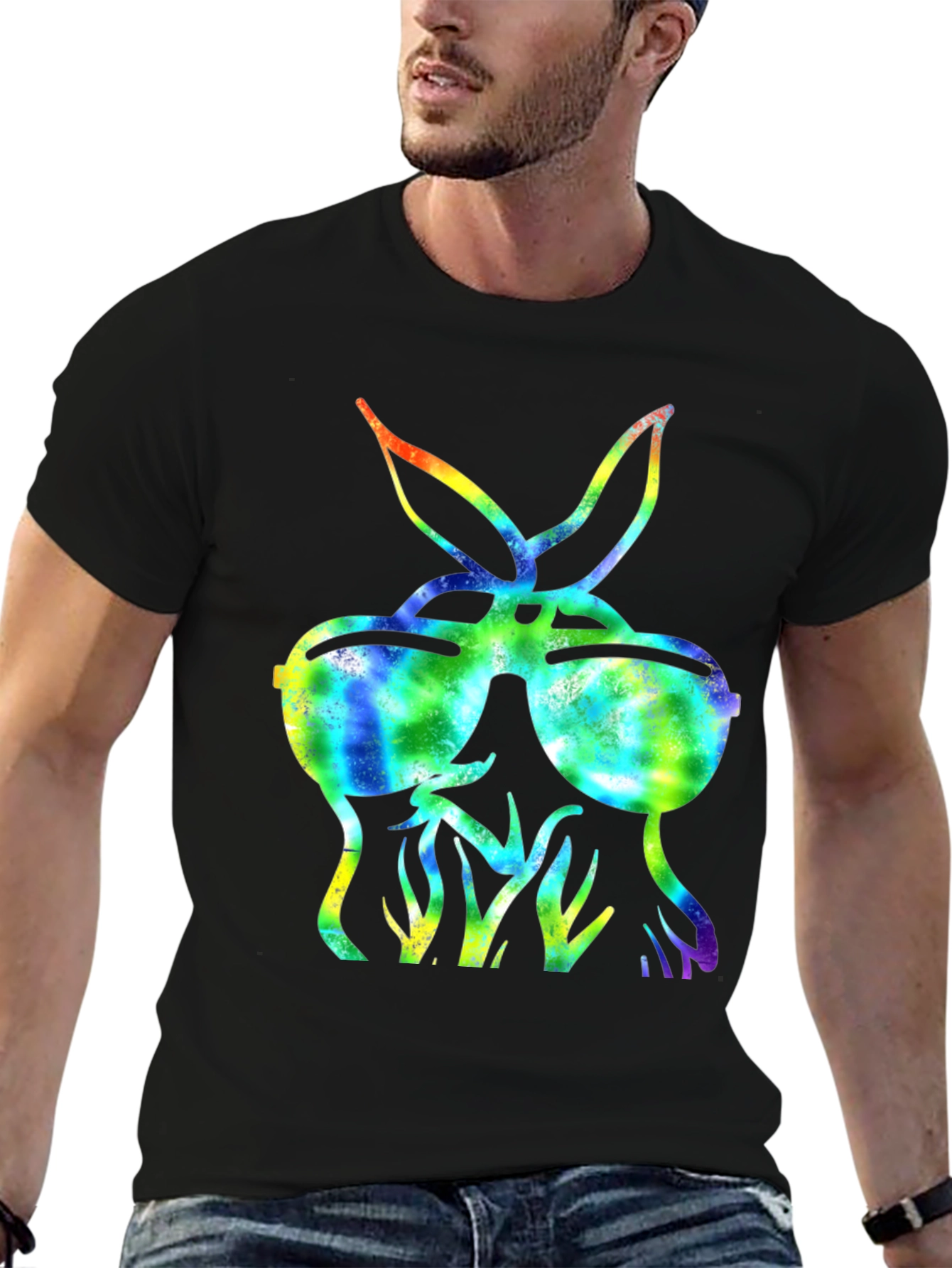 Cool Tie-Dye Bunny Sunglasses T-Shirt