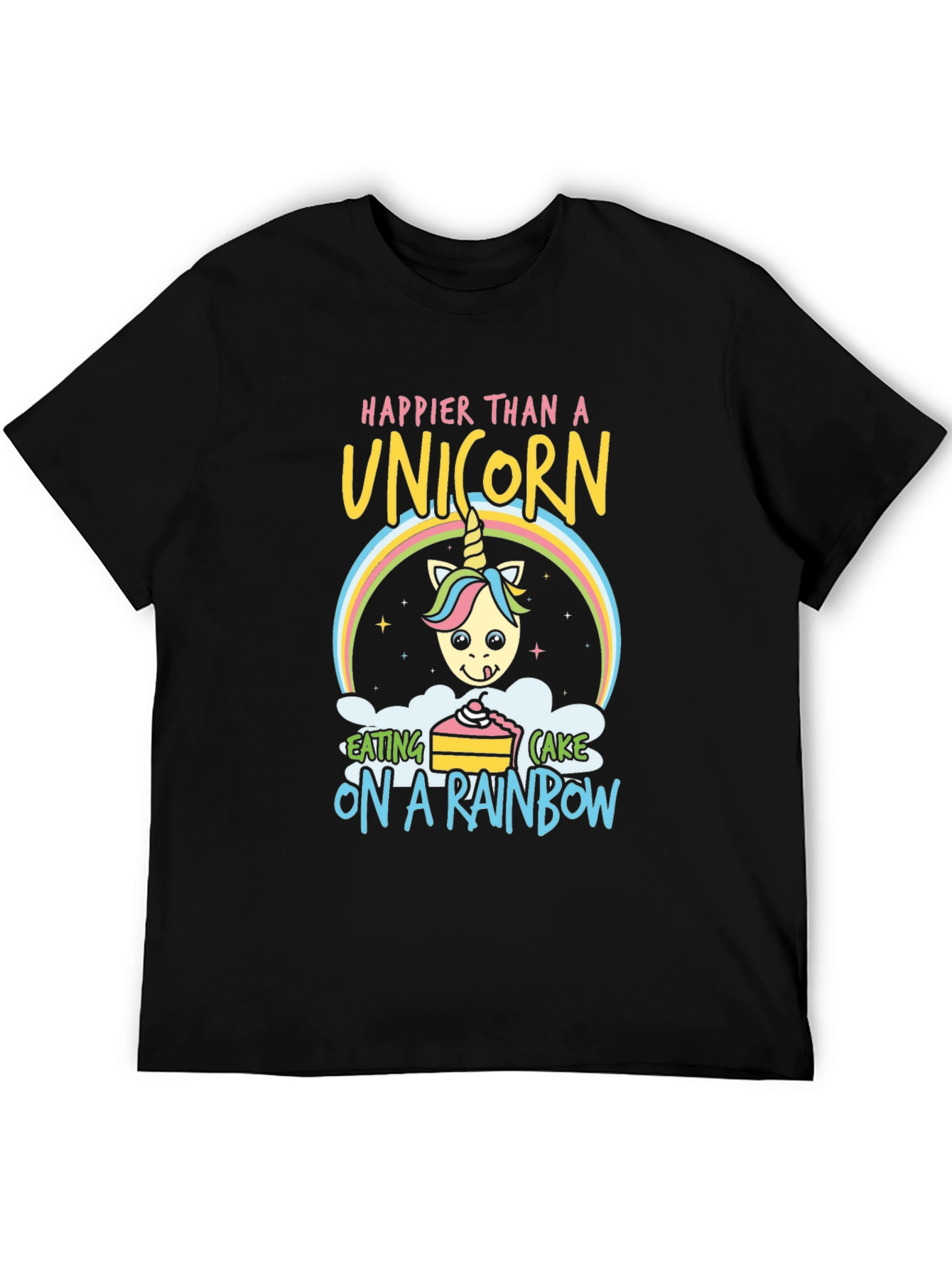 Happy Unicorn Rainbow Cake Graphic Tee
