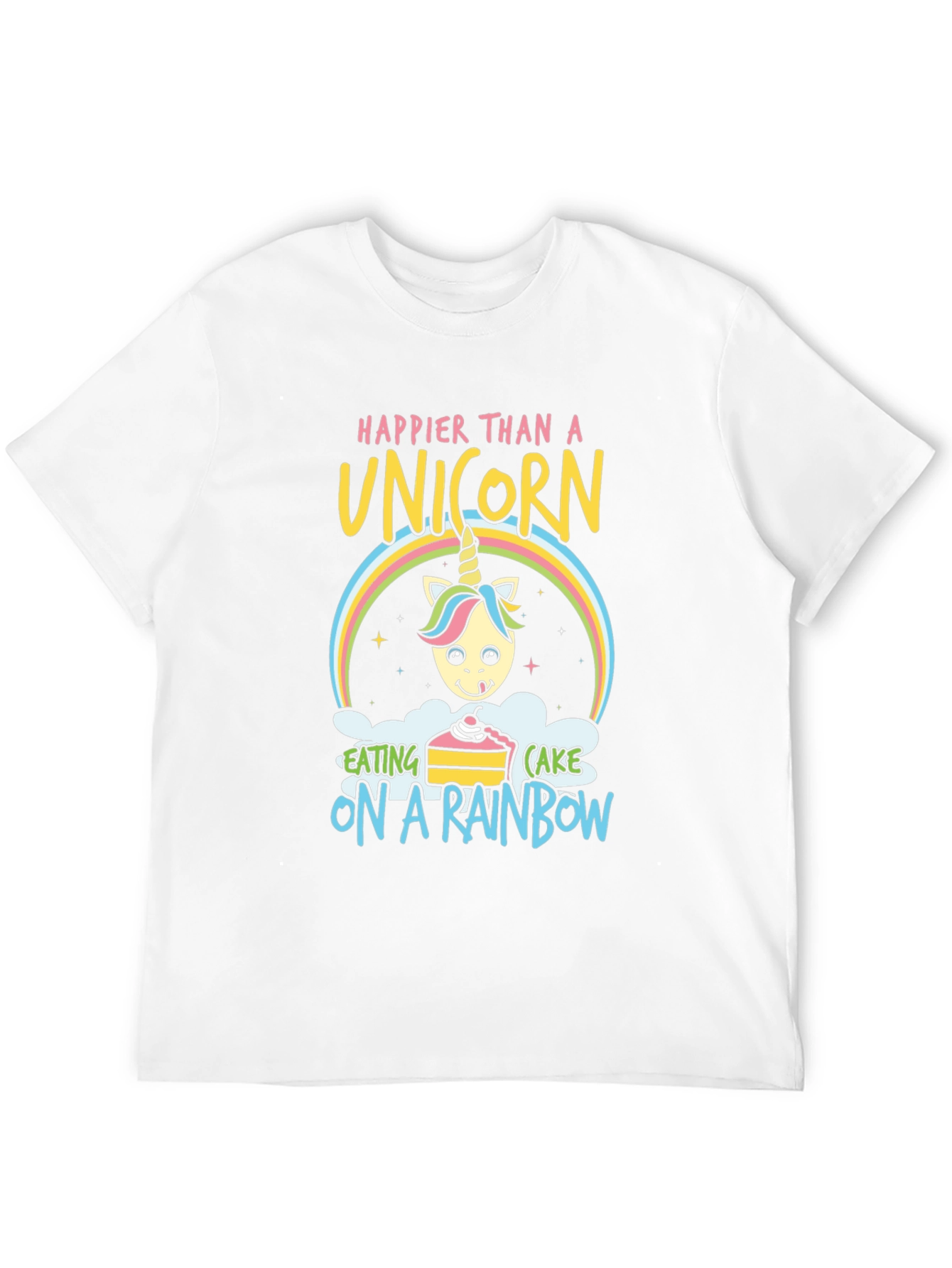 Happy Unicorn Rainbow Cake Graphic Tee