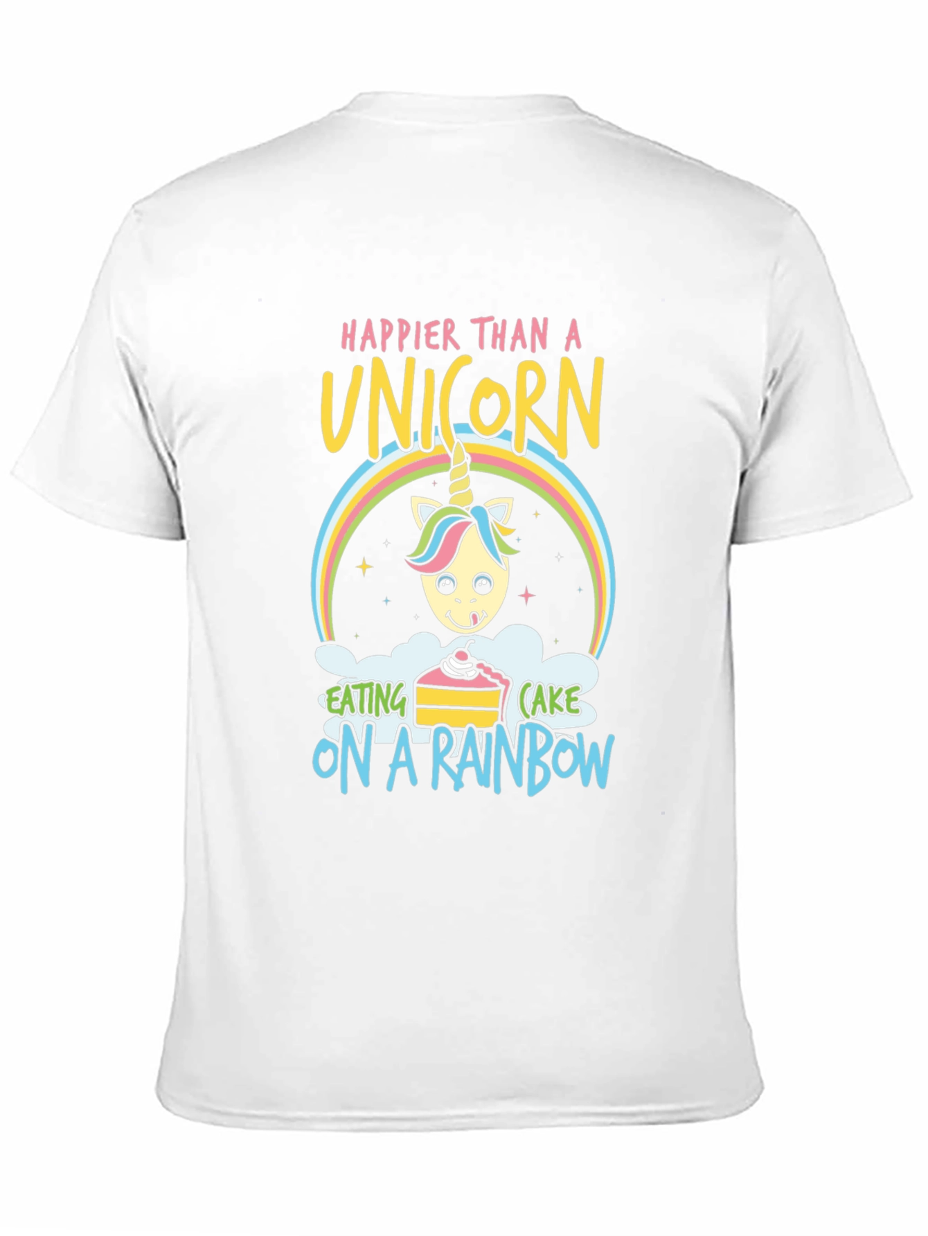 Happy Unicorn Rainbow Cake Graphic Tee