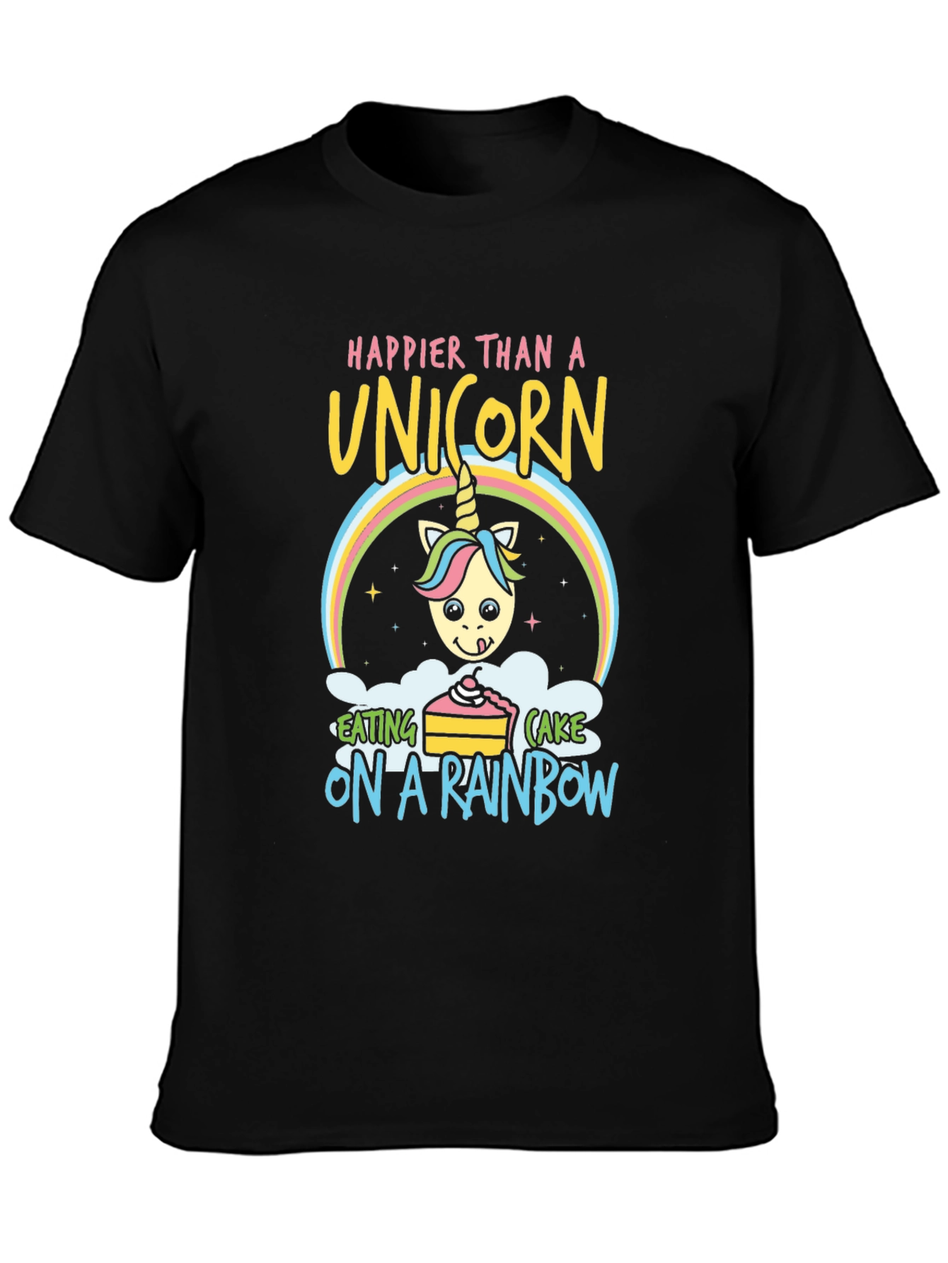 Happy Unicorn Rainbow Cake Graphic Tee