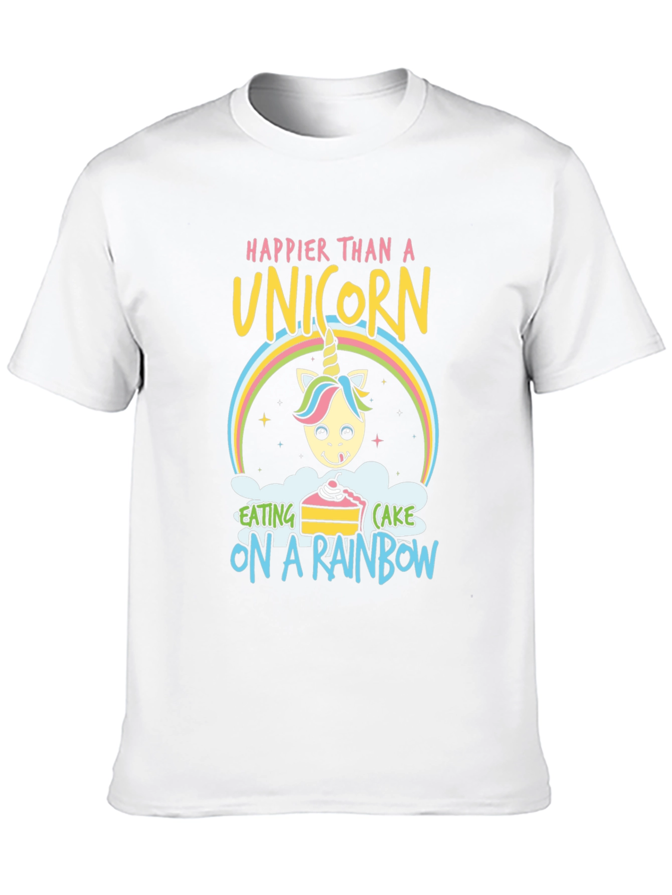 Happy Unicorn Rainbow Cake Graphic Tee