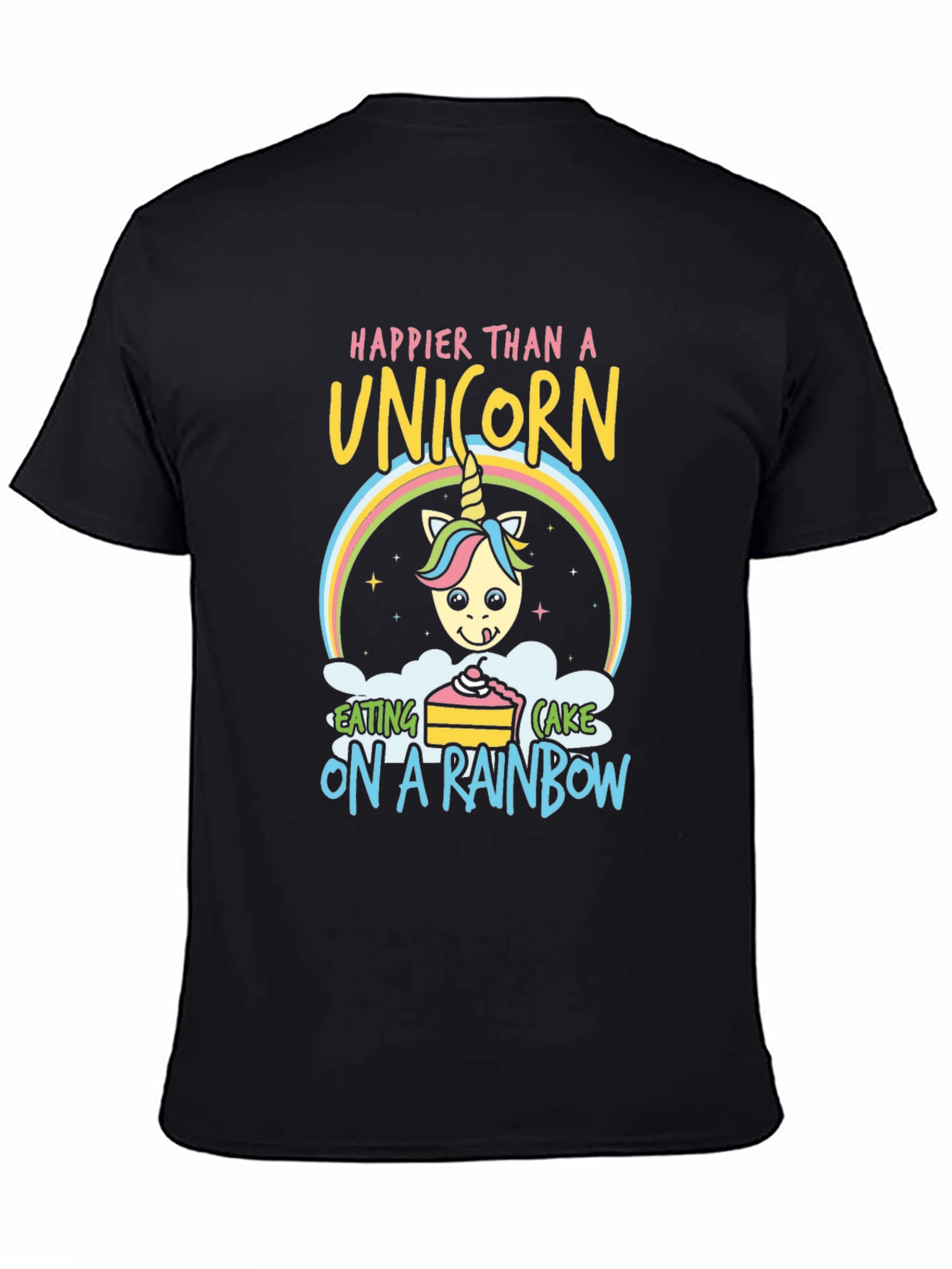 Happy Unicorn Rainbow Cake Graphic Tee