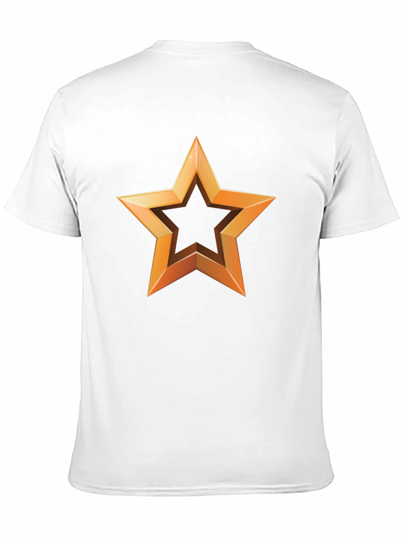 Golden Star Graphic Print Black T-Shirt