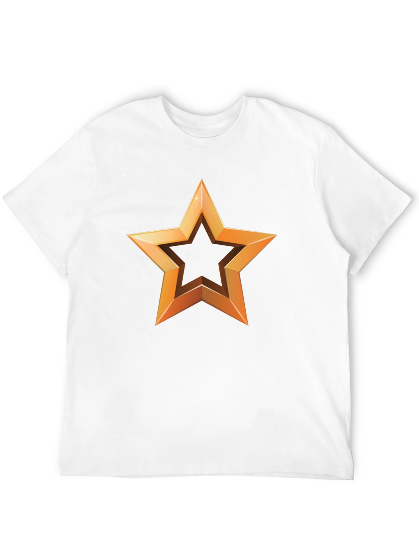 Golden Star Graphic Print Black T-Shirt