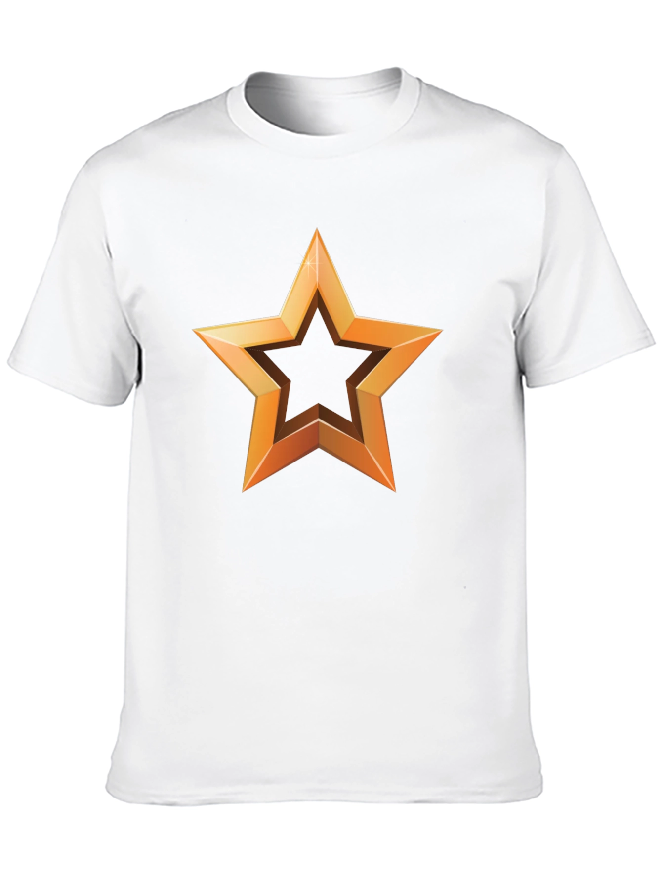 Golden Star Graphic Print Black T-Shirt