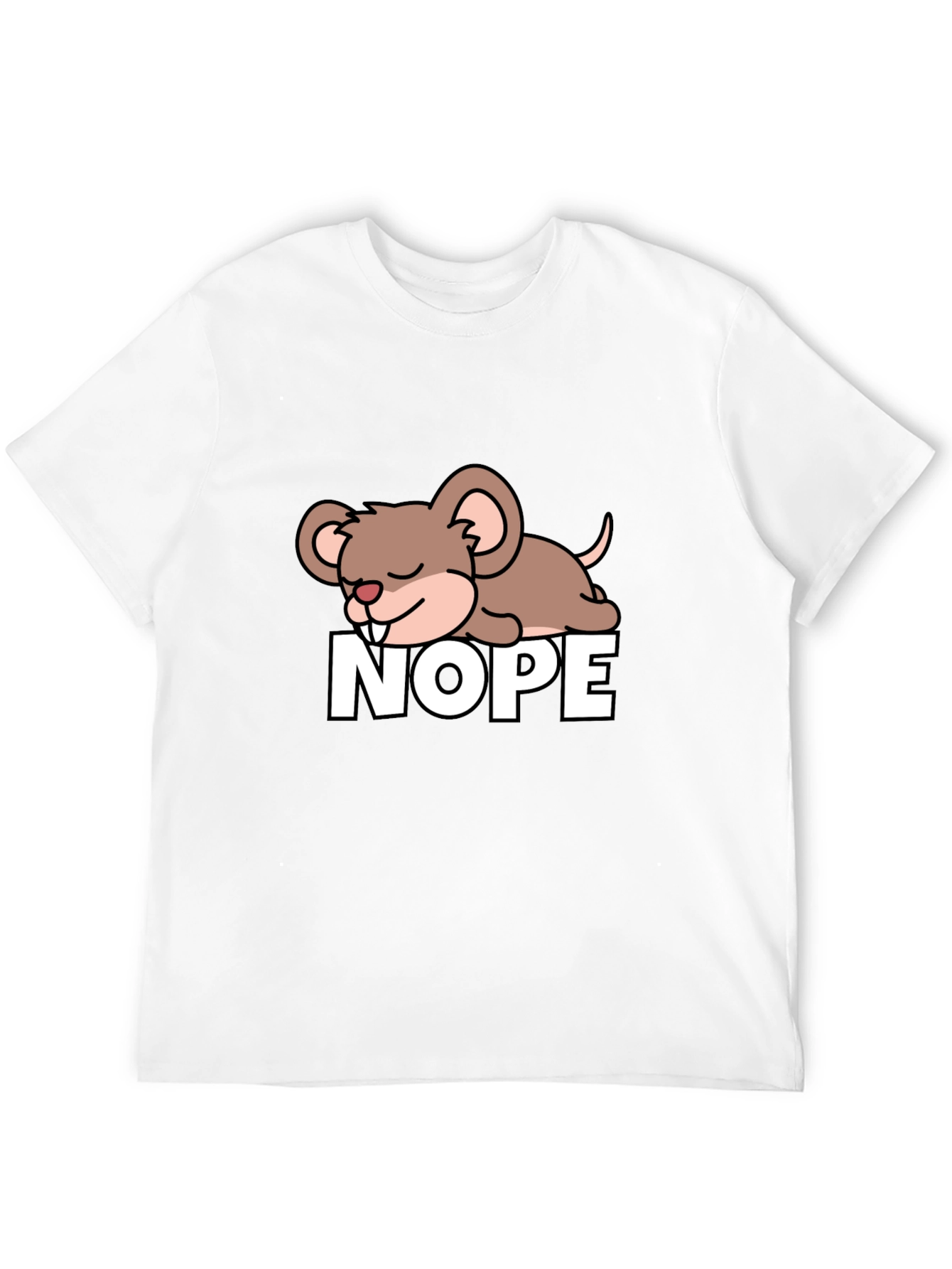 Cute NOPE Mouse Graphic Tee - Unisex Black T-Shirt