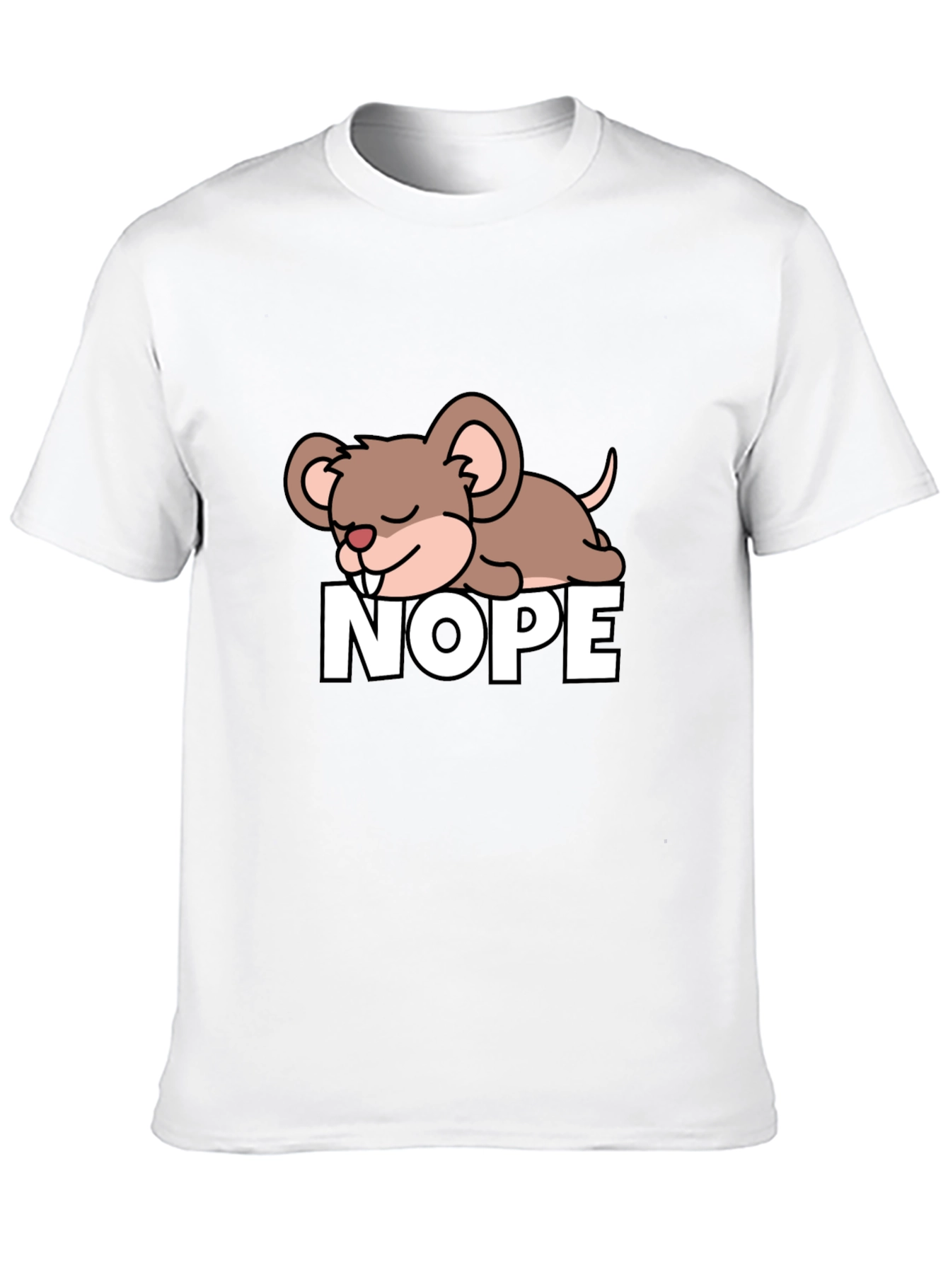 Cute NOPE Mouse Graphic Tee - Unisex Black T-Shirt
