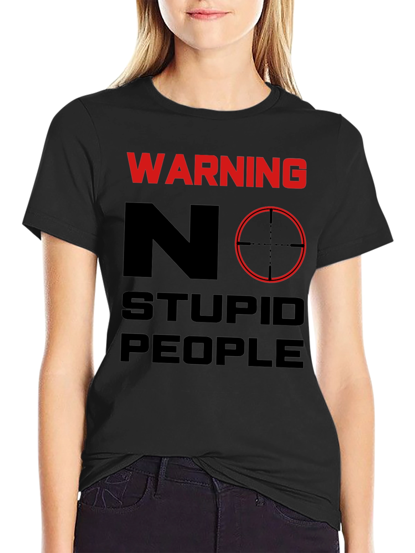 Warning No Stupid People Graphic Tee