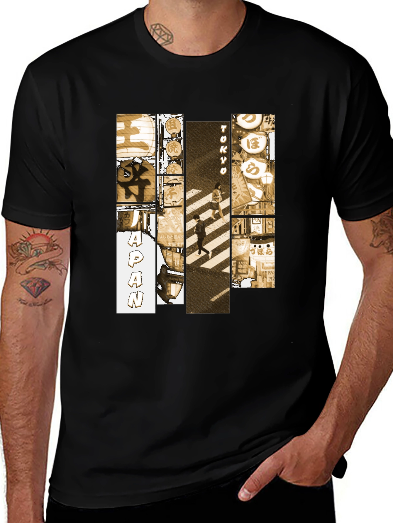 Tokyo Japan Graphic Print Black T-Shirt