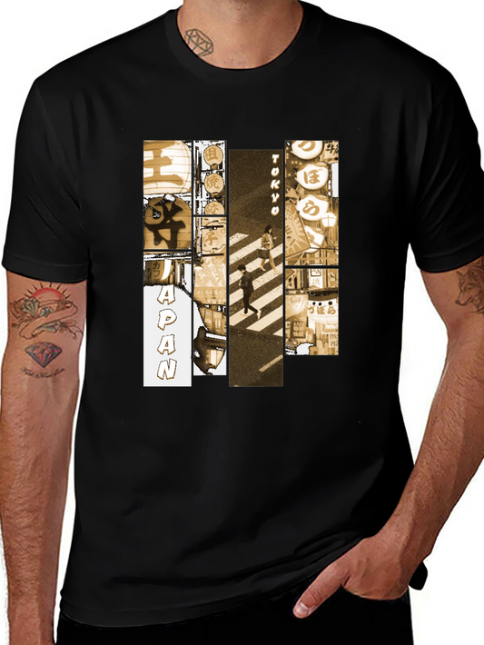 Tokyo Japan Graphic Print Black T-Shirt