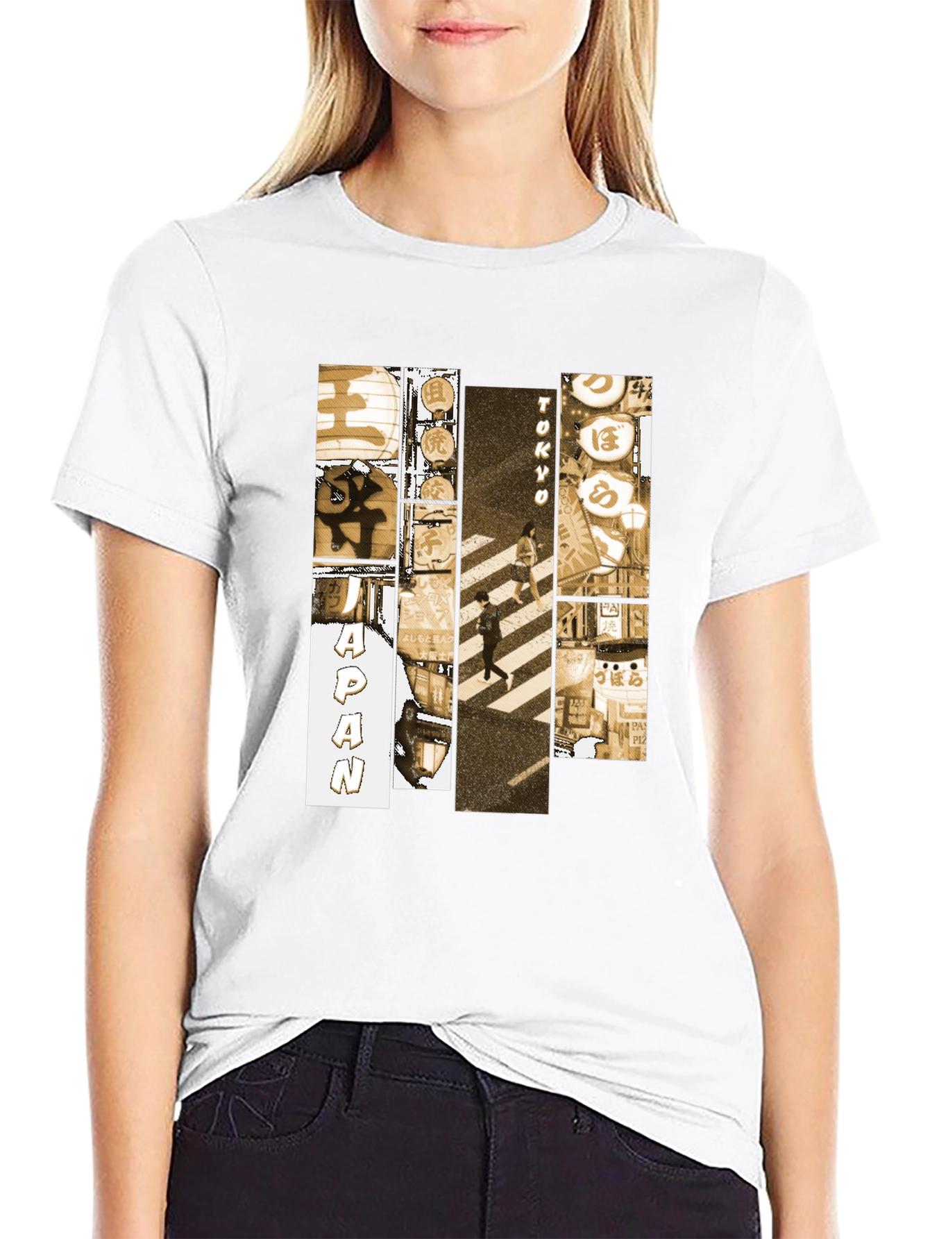 Tokyo Japan Graphic Print Black T-Shirt