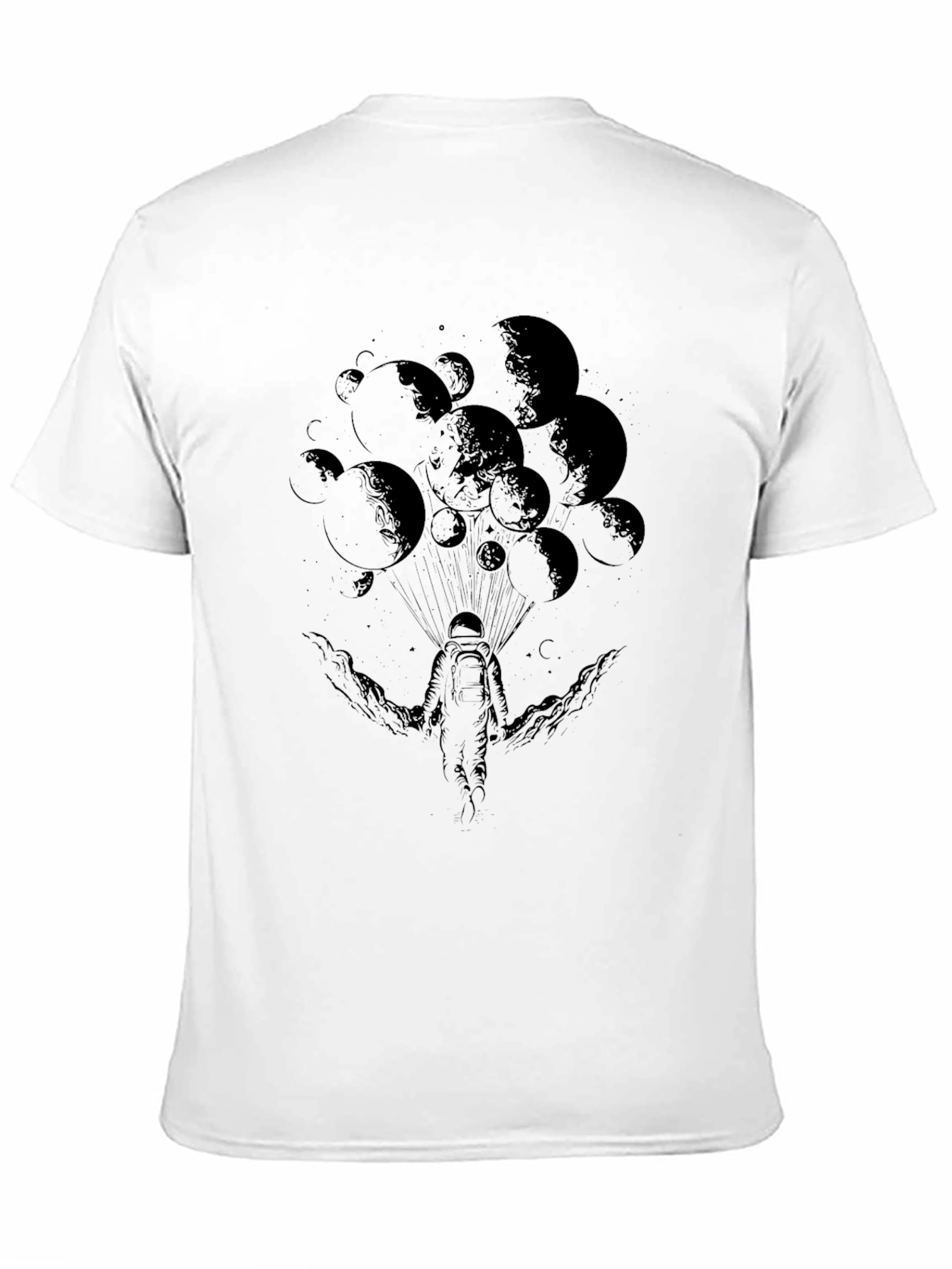 Astronaut Moon Graphic Tee - Black Cotton T-Shirt