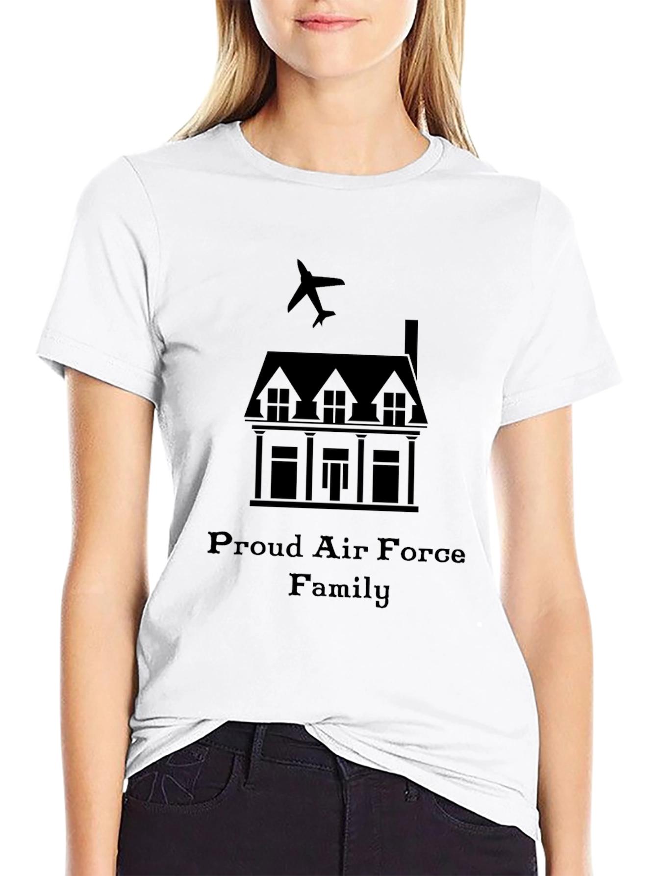 Proud Air Force Family Black Graphic Tee