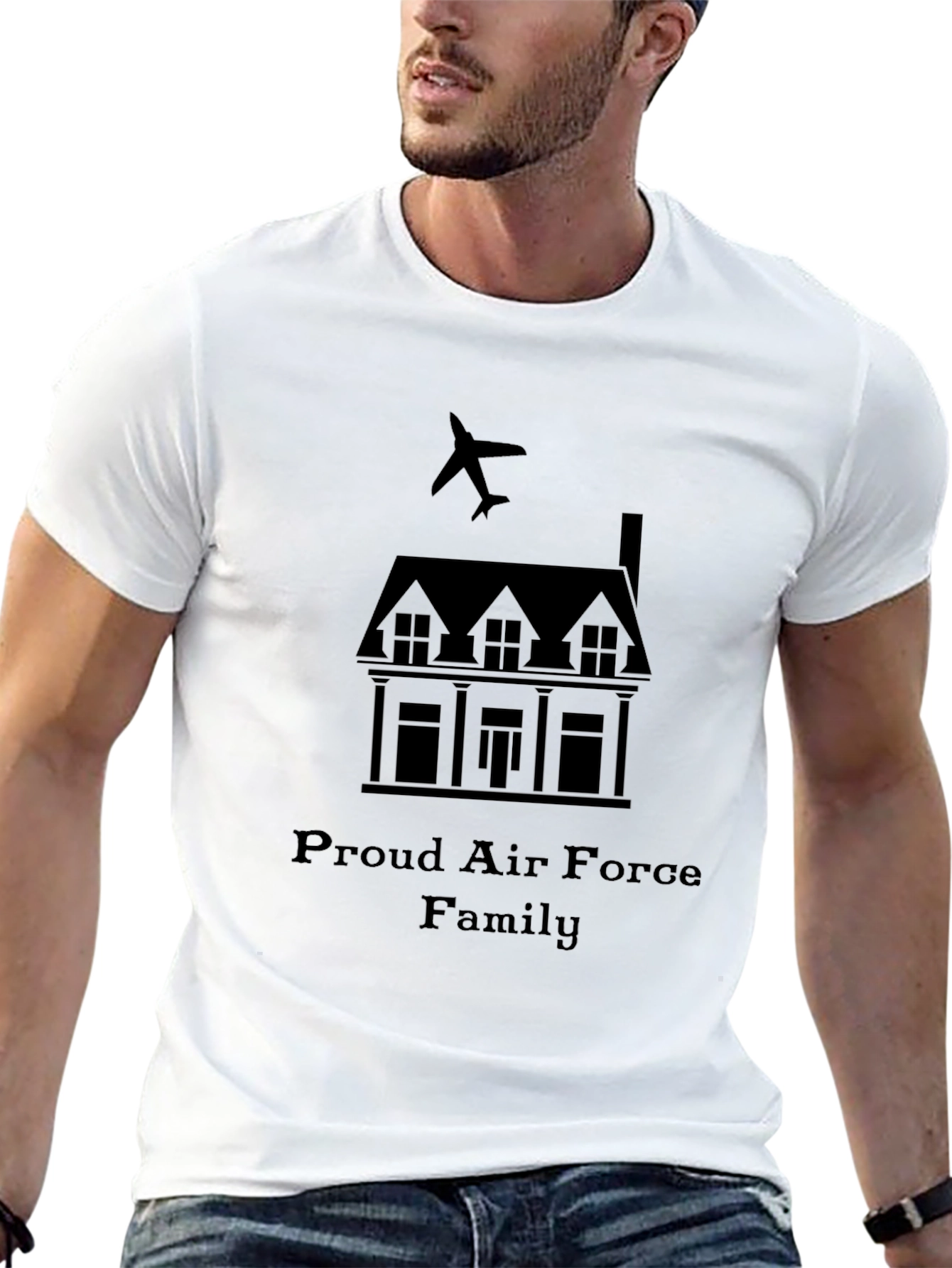 Proud Air Force Family Black Graphic Tee