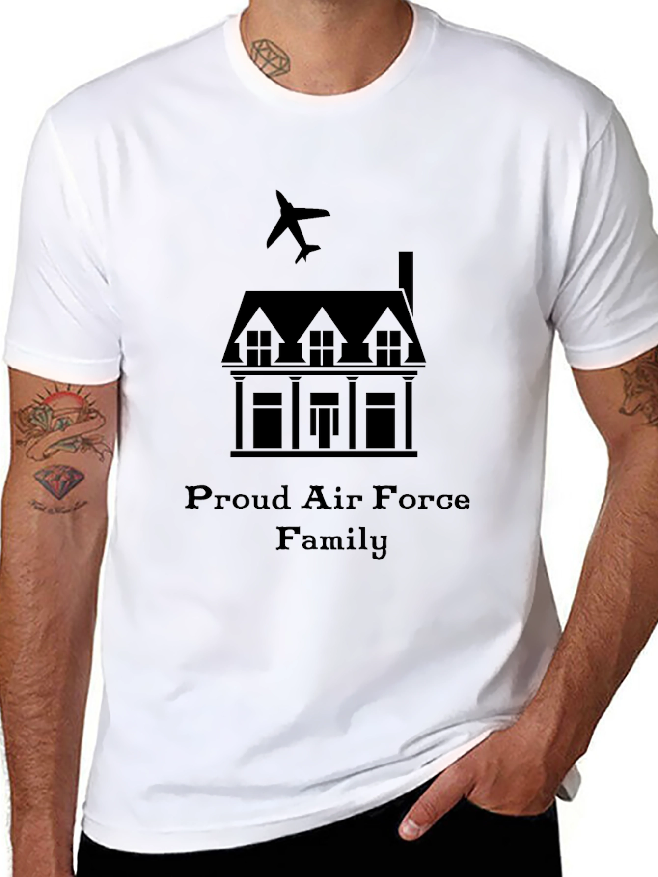 Proud Air Force Family Black Graphic Tee