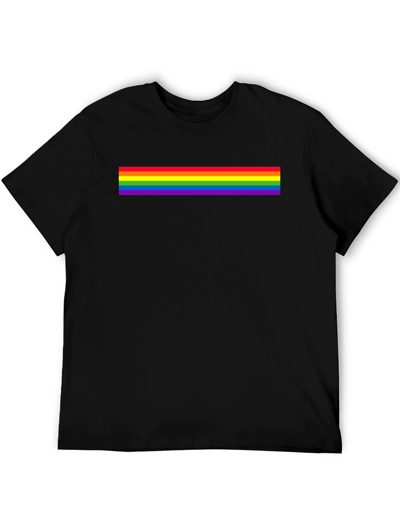 Pride Rainbow Stripe Black T-Shirt