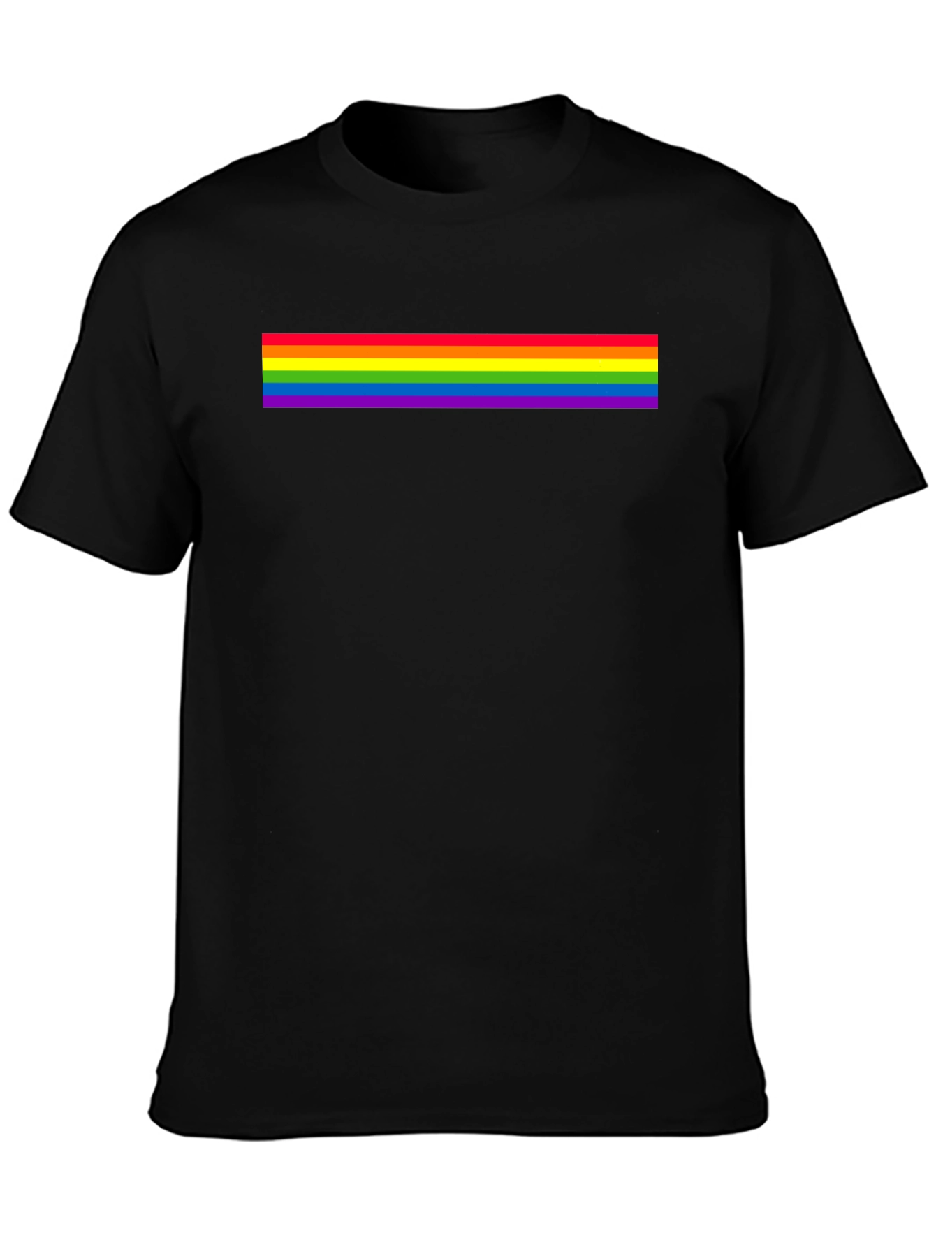 Pride Rainbow Stripe Black T-Shirt