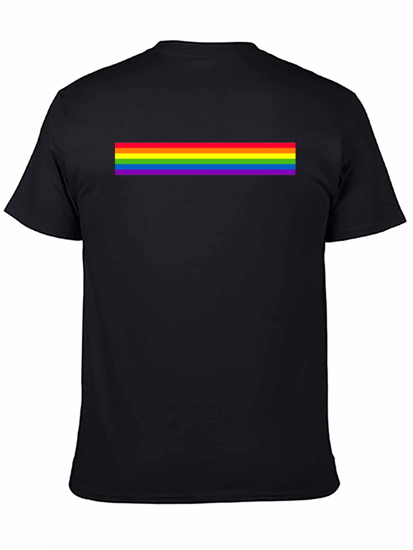 Pride Rainbow Stripe Black T-Shirt