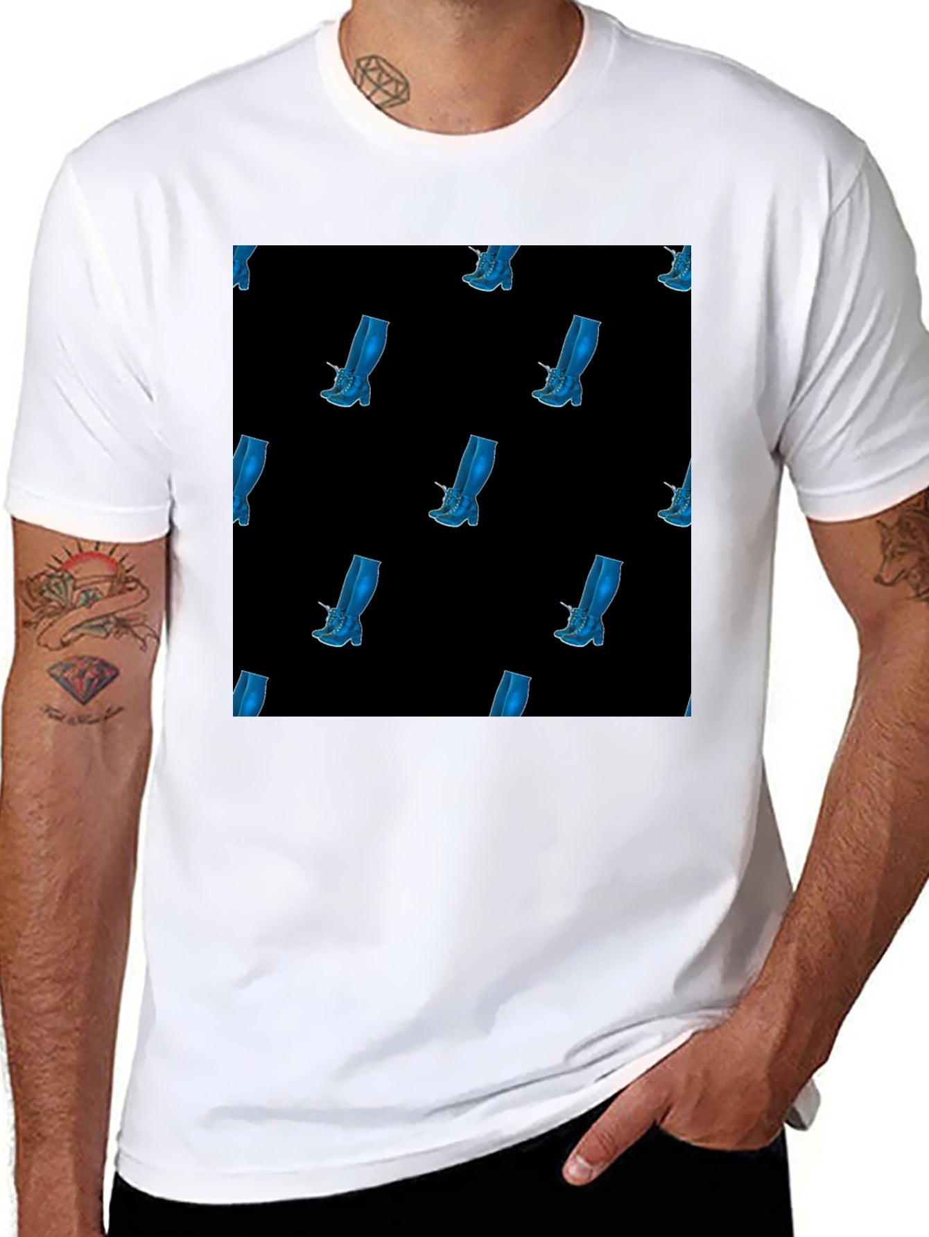 Stylish Boot Pattern T-Shirt