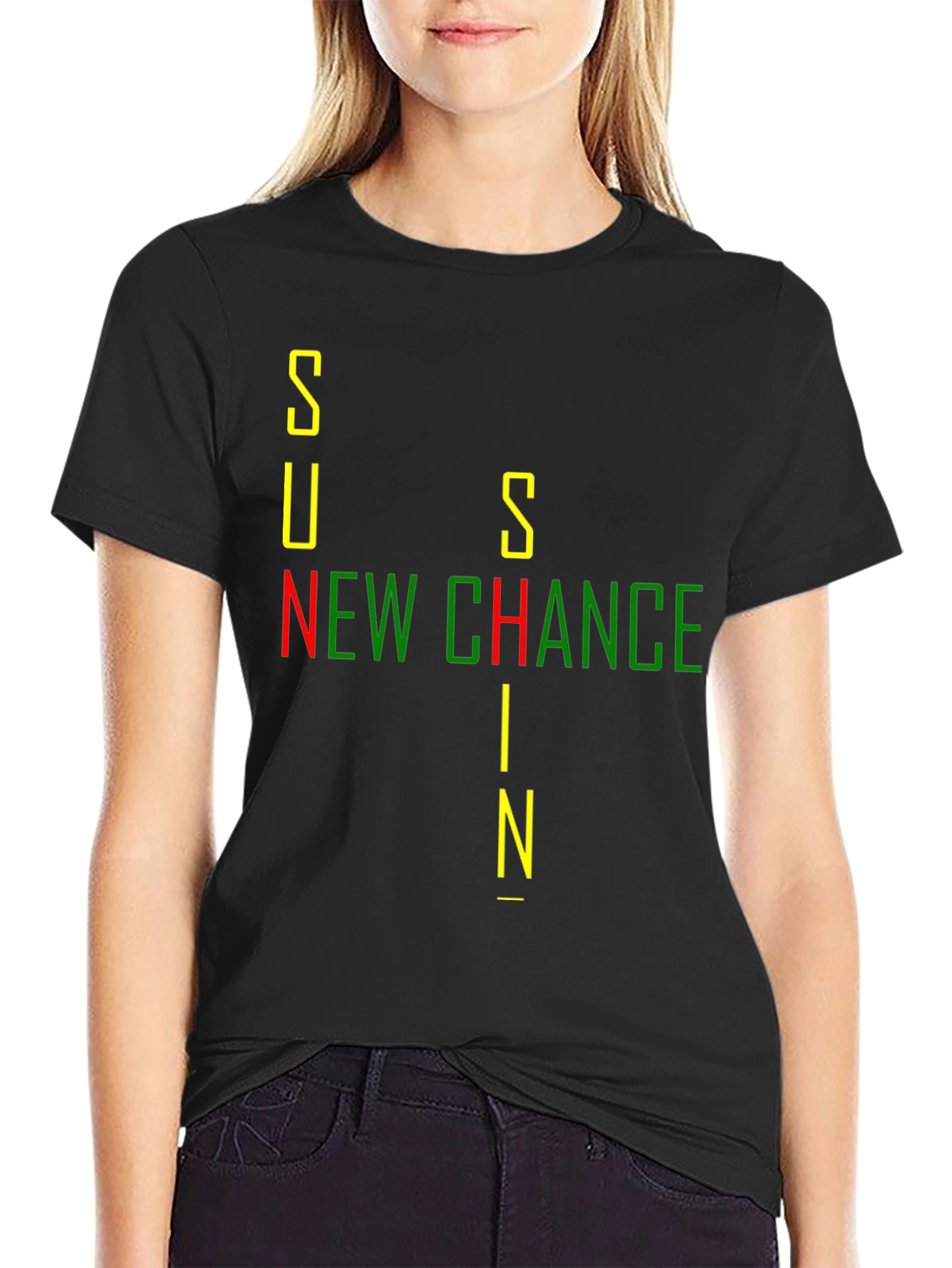 Sunshine New Chance Black Graphic Tee