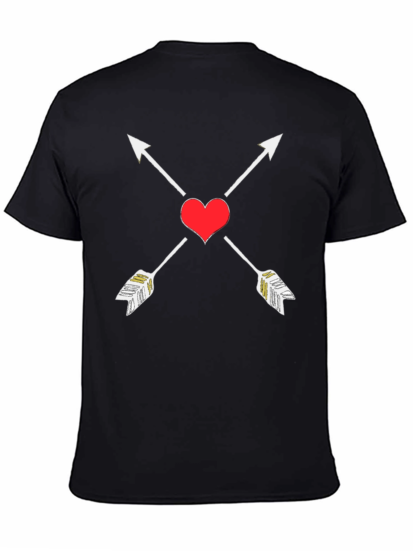 Heart Arrow Graphic Tee - Black Cotton T-Shirt