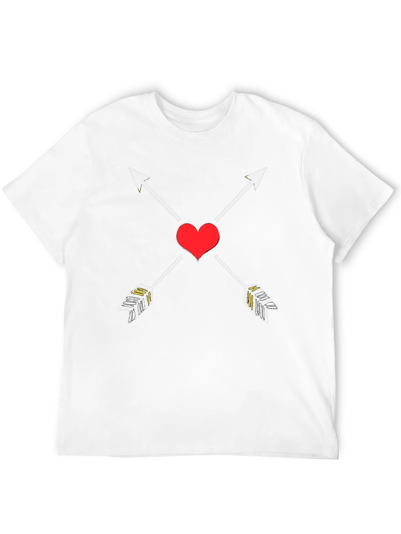 Heart Arrow Graphic Tee - Black Cotton T-Shirt
