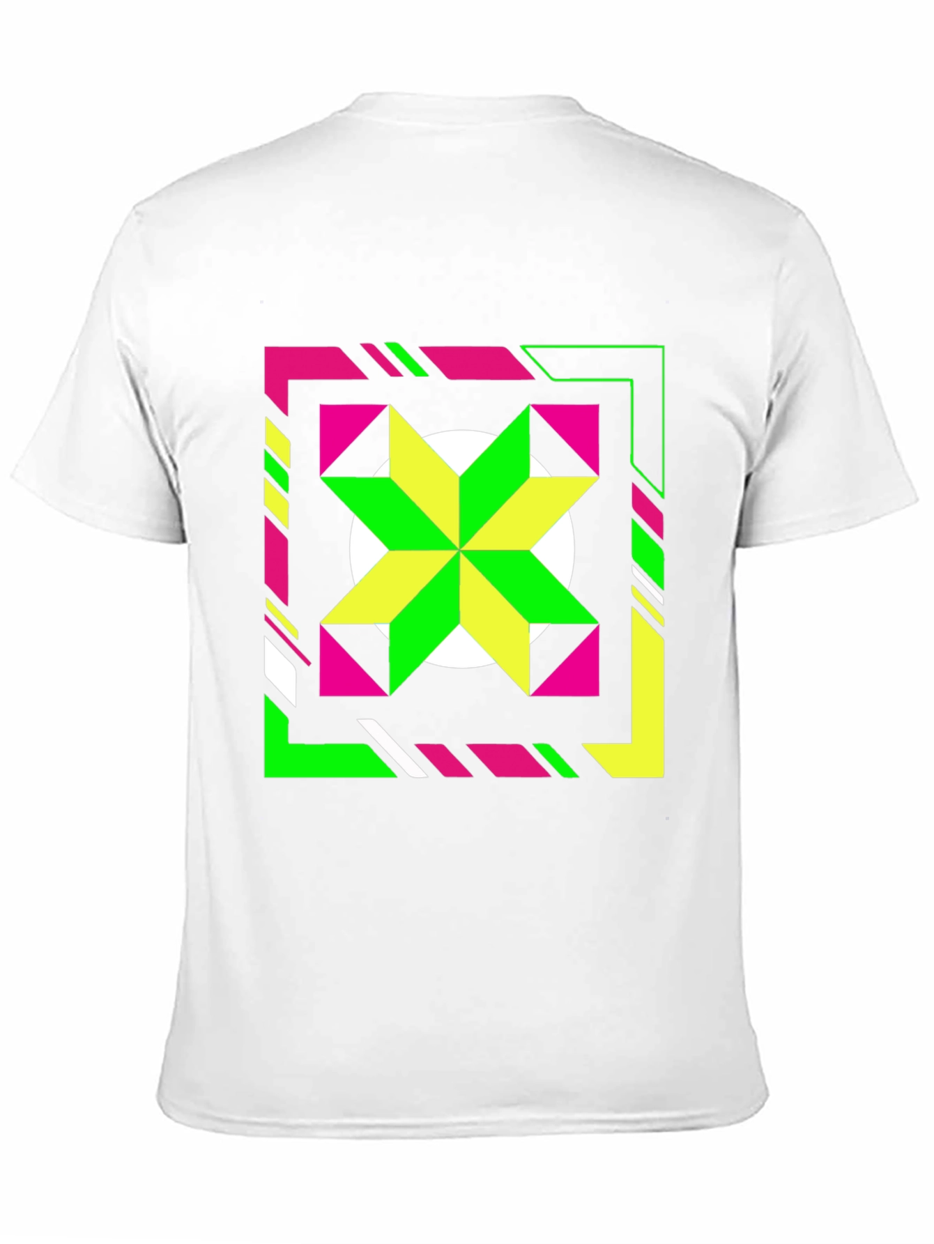 Geometric Starburst Graphic Tee - Black