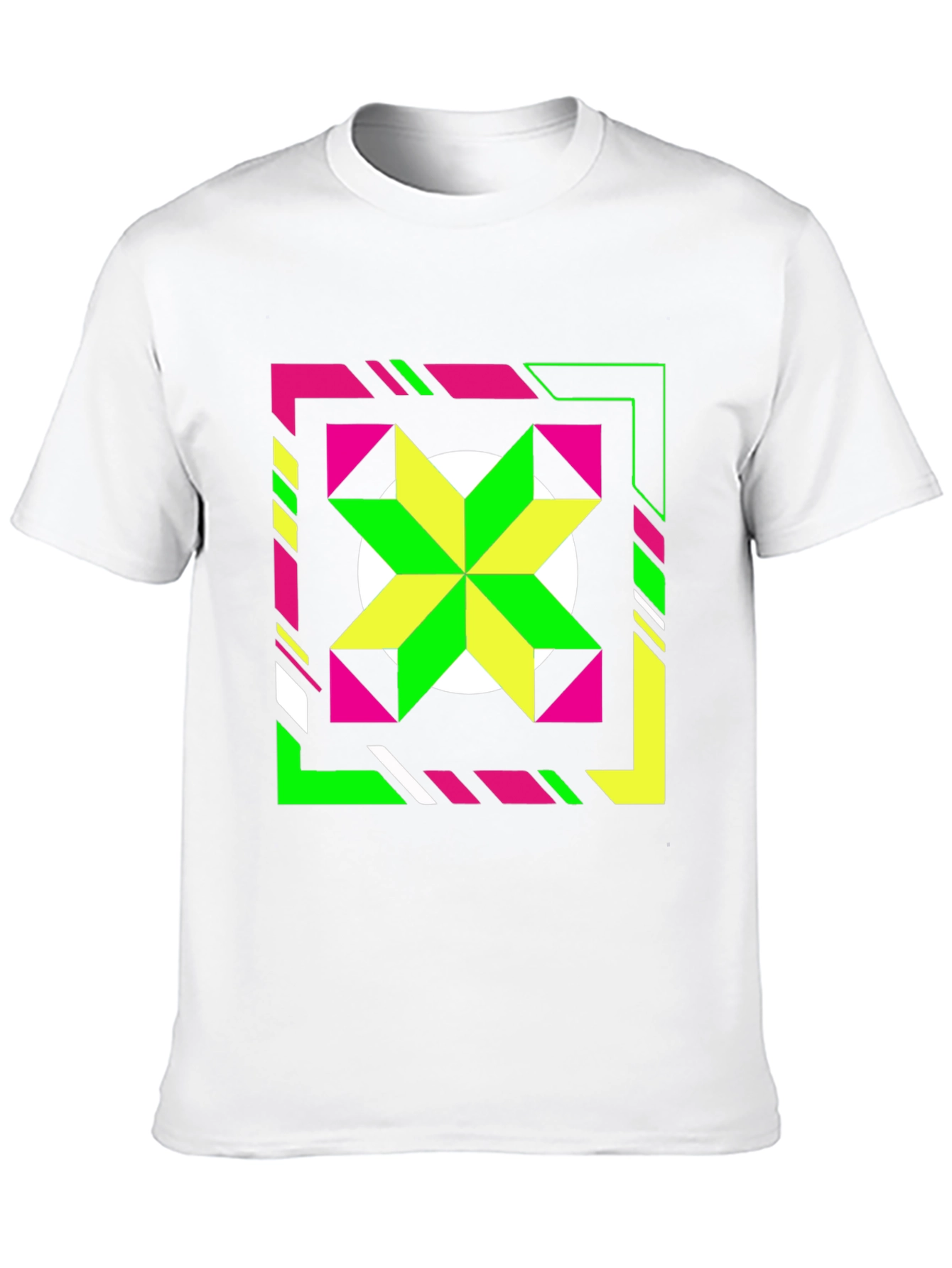 Geometric Starburst Graphic Tee - Black