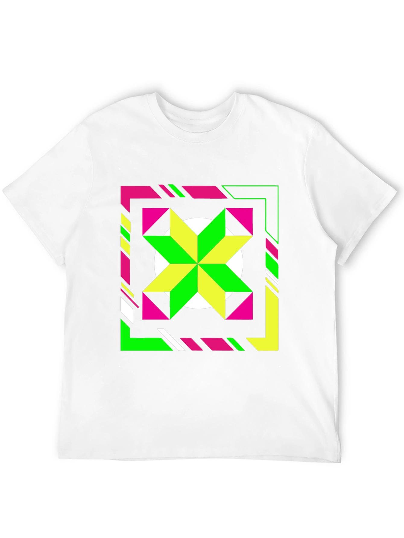 Geometric Starburst Graphic Tee - Black
