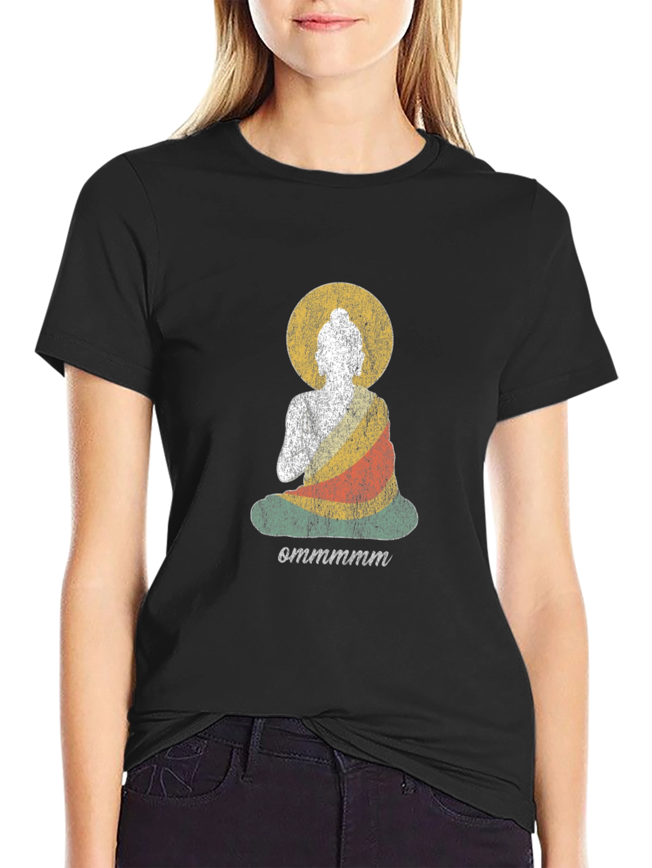 Buddha Om Tee - Relaxed Fit Black T-Shirt