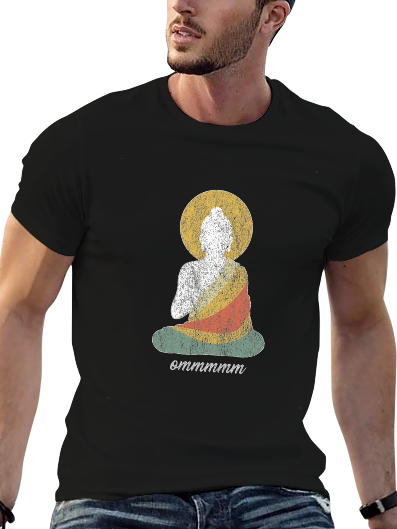 Buddha Om Tee - Relaxed Fit Black T-Shirt