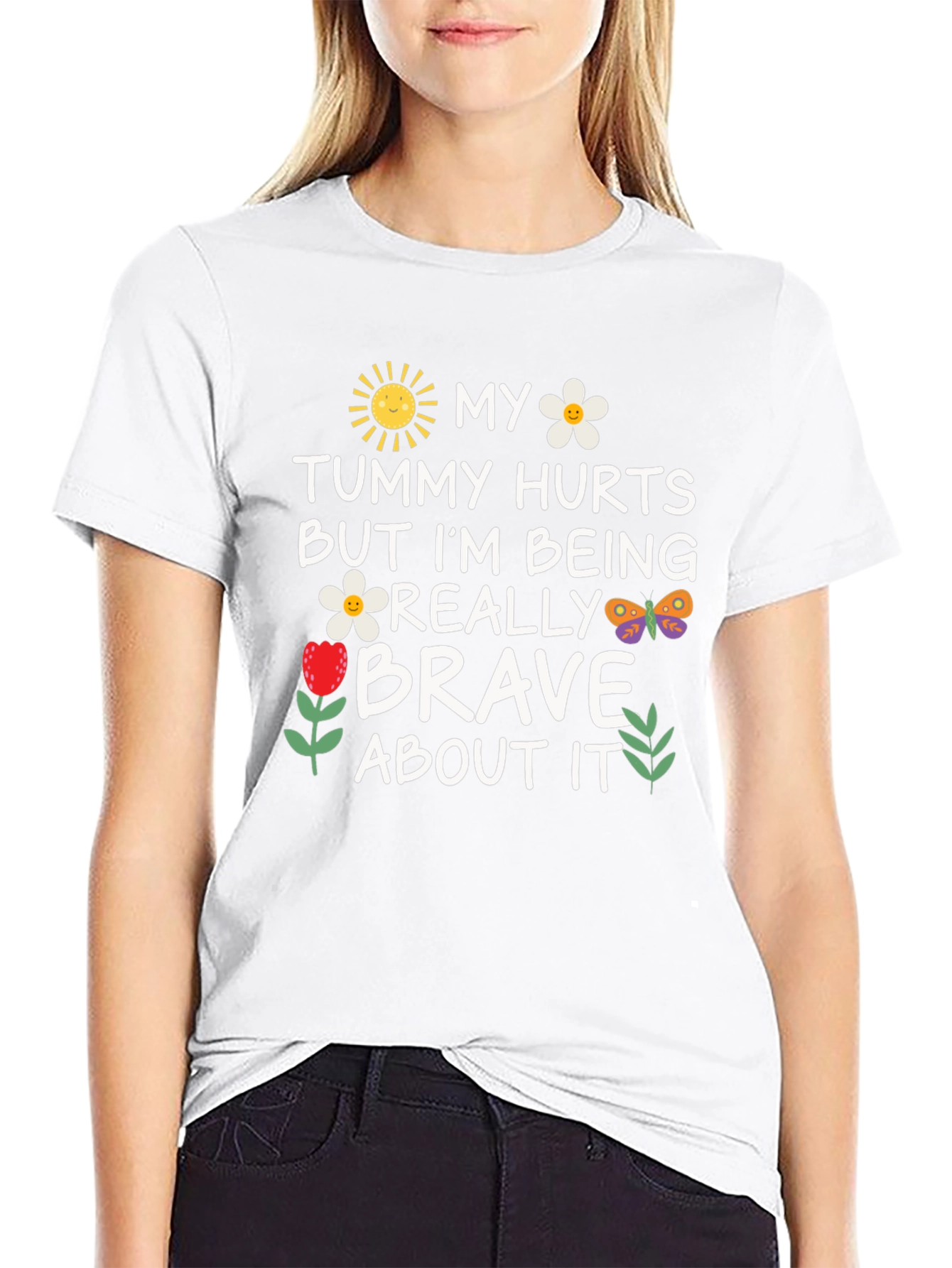 Funny Tummy Hurts Brave Graphic Tee