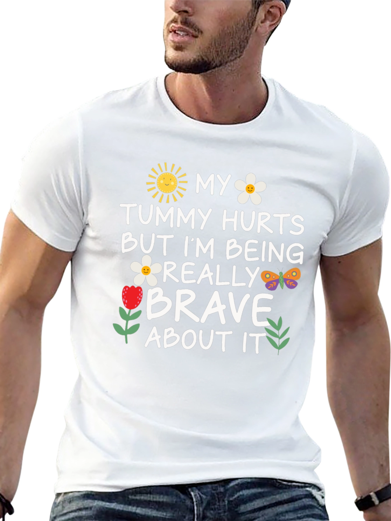 Funny Tummy Hurts Brave Graphic Tee