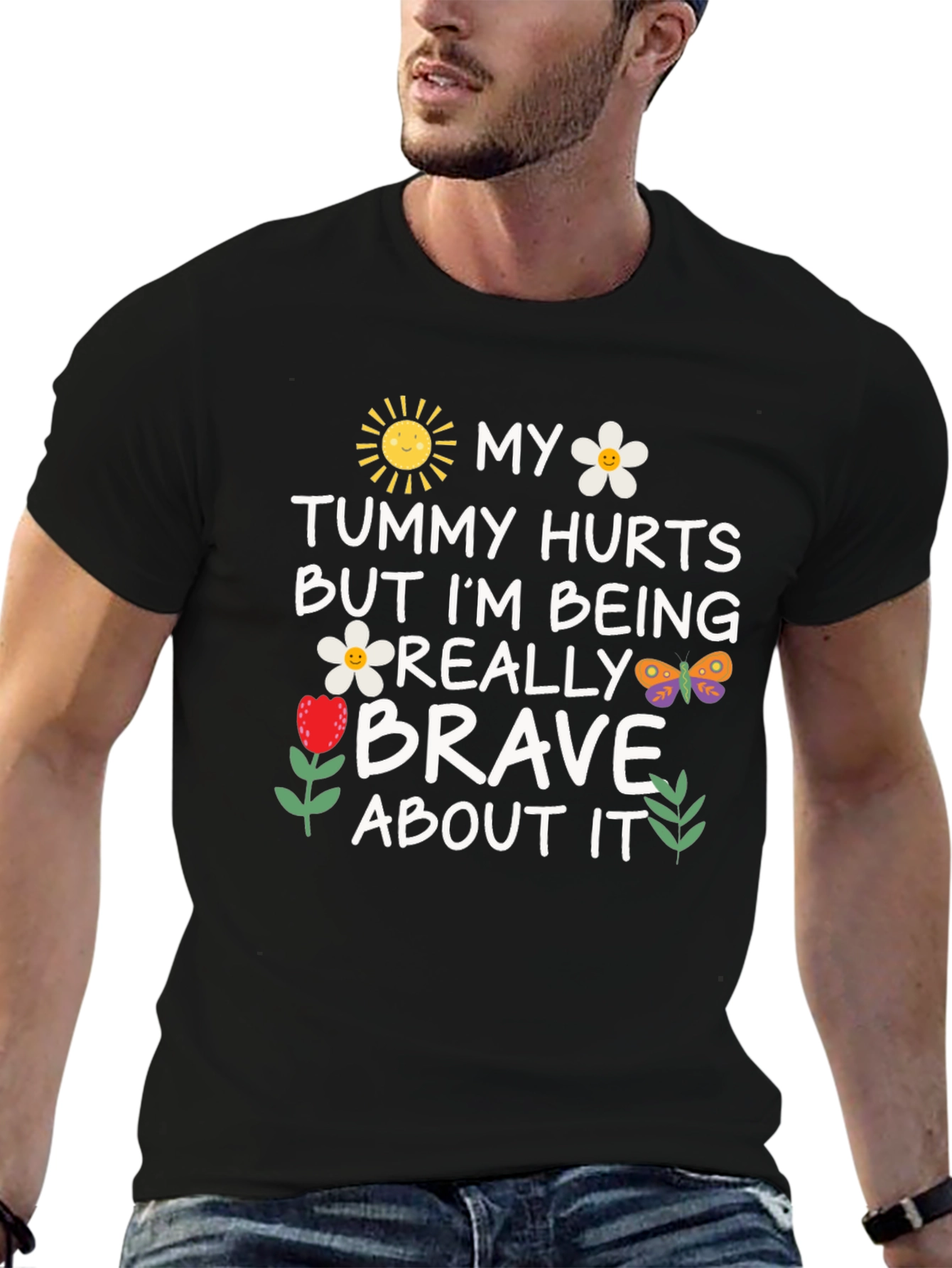 Funny Tummy Hurts Brave Graphic Tee