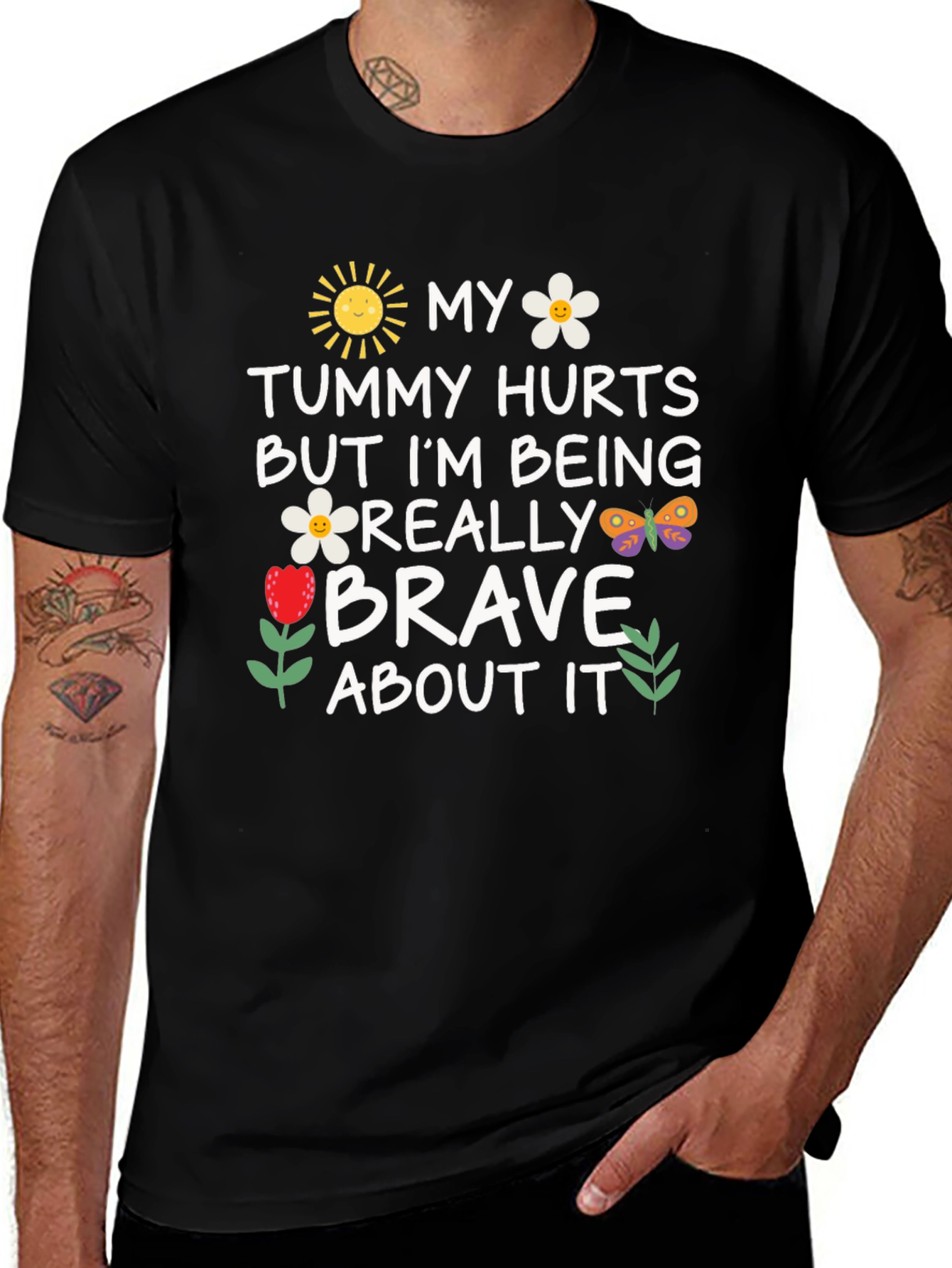 Funny Tummy Hurts Brave Graphic Tee