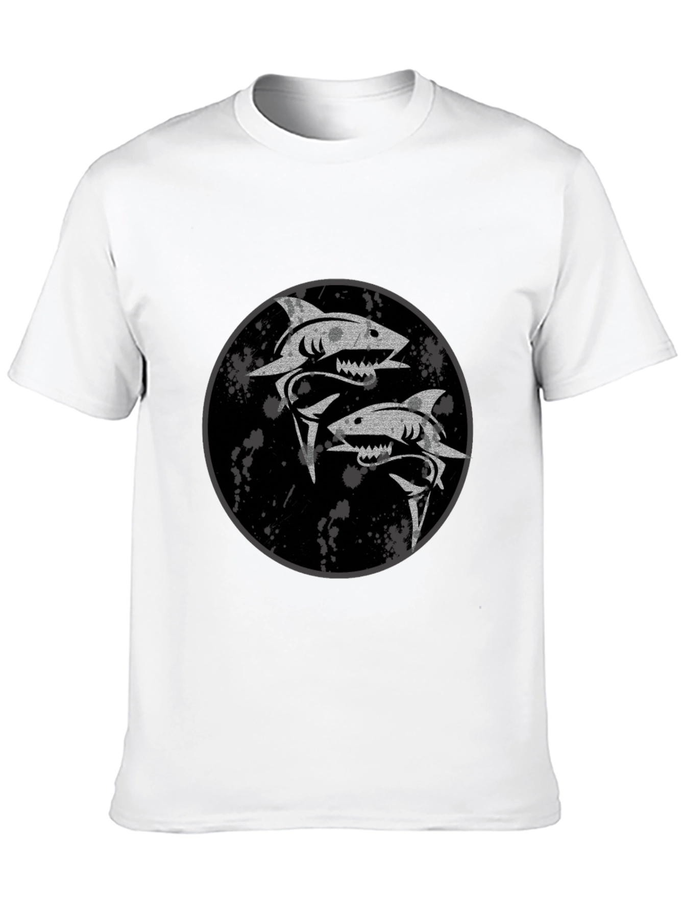 Shark Yin Yang Graphic Black T-Shirt