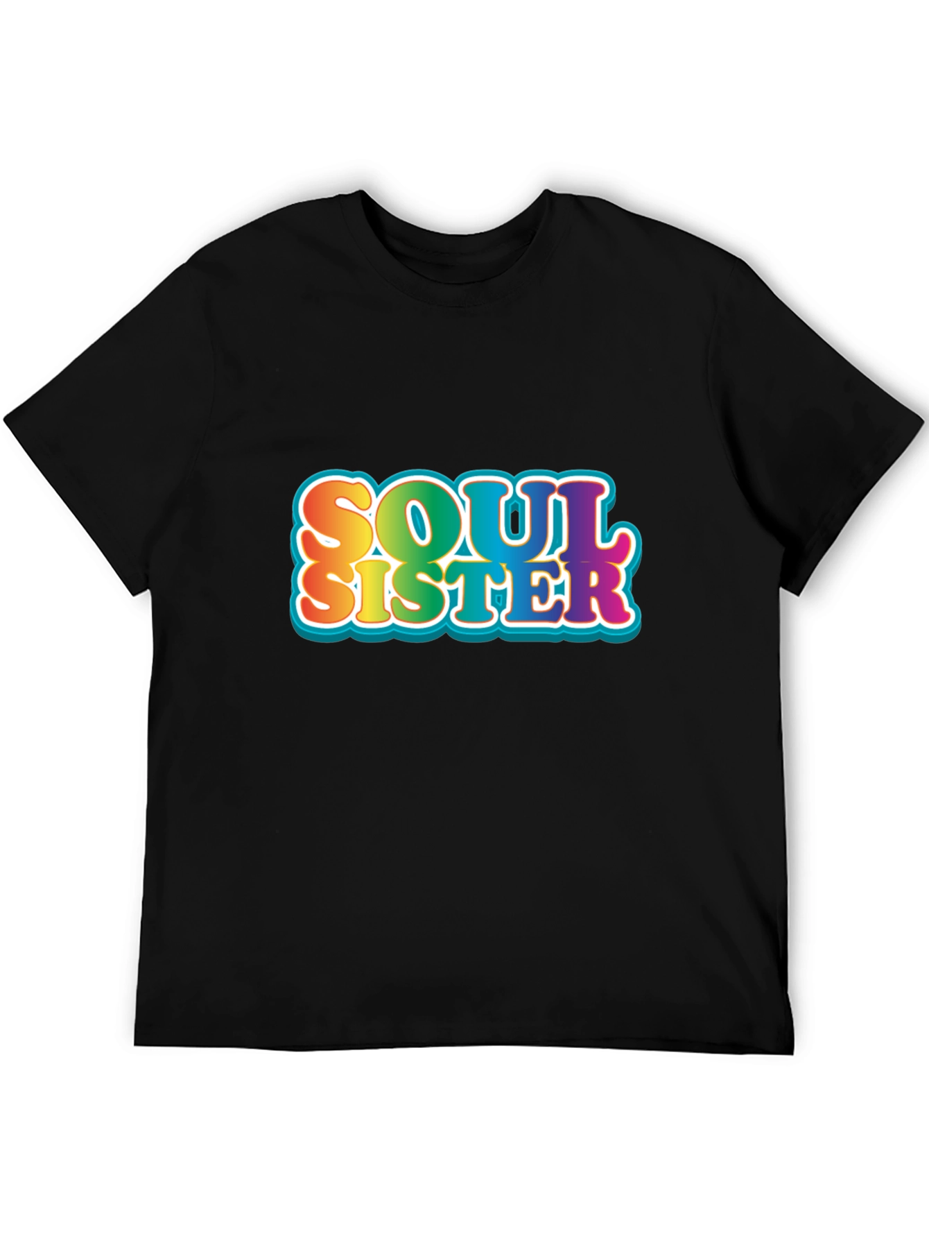Soul Sister Graphic Tee - Rainbow Retro Design
