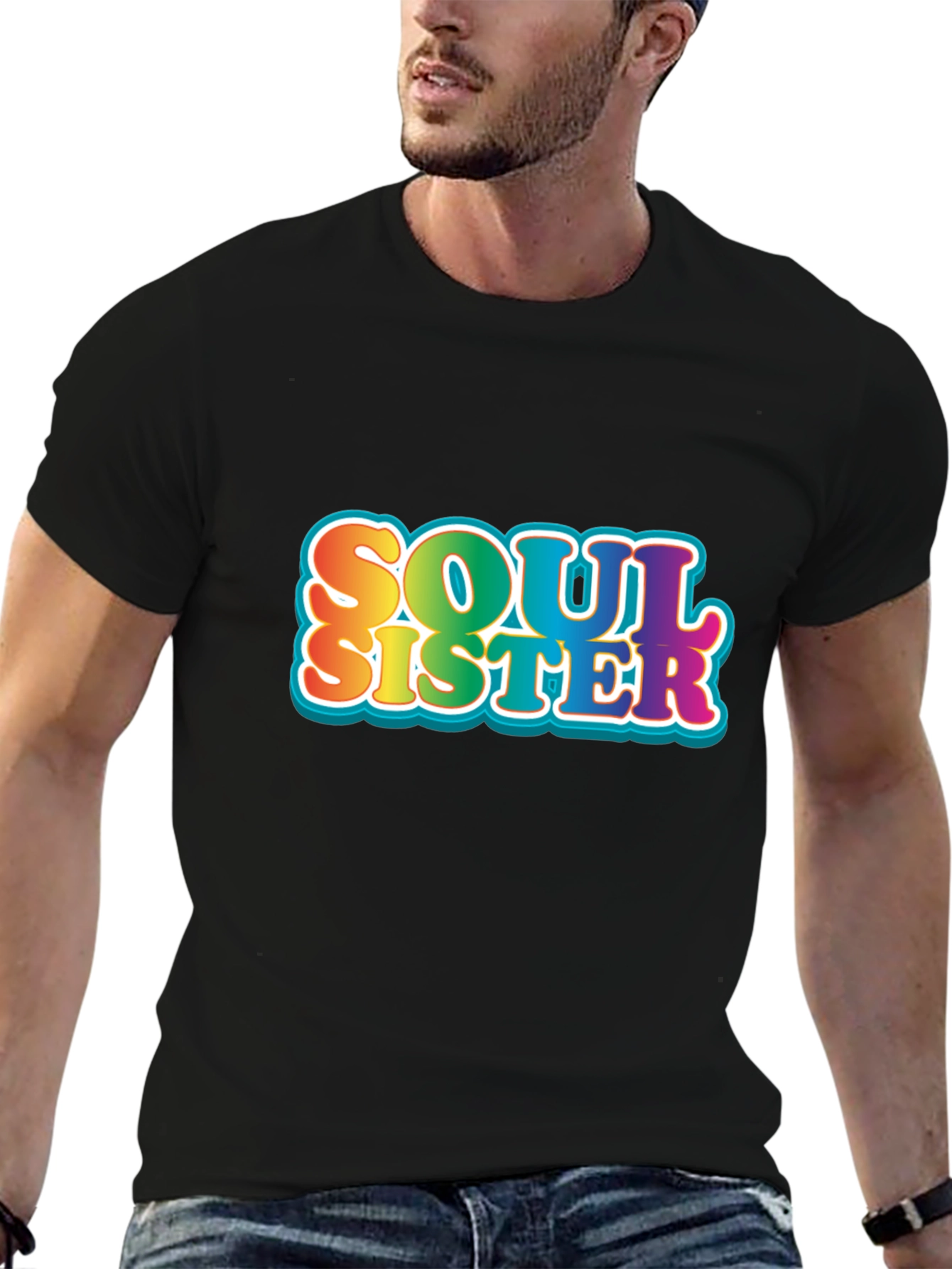 Soul Sister Graphic Tee - Rainbow Retro Design