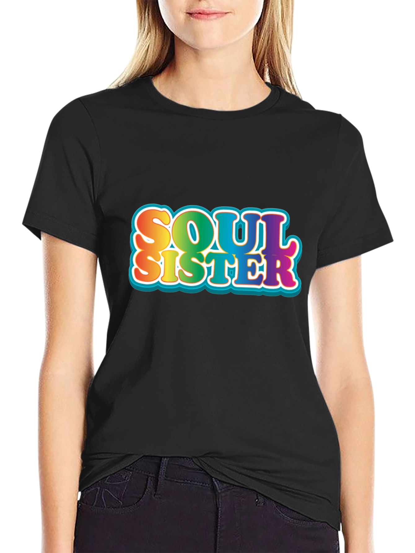 Soul Sister Graphic Tee - Rainbow Retro Design
