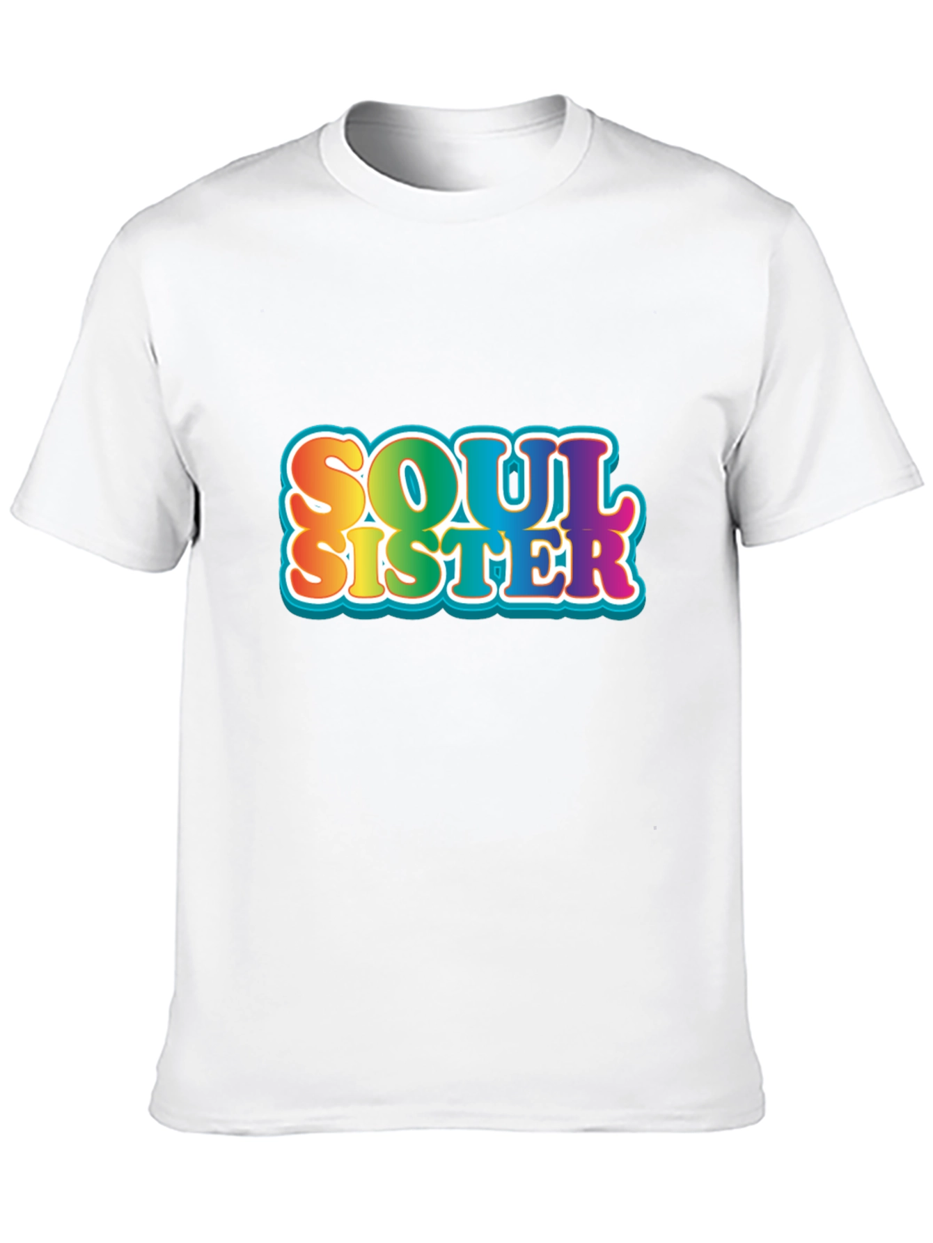 Soul Sister Graphic Tee - Rainbow Retro Design
