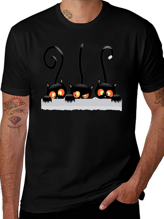 Black Cat Peekaboo Graphic T-Shirt