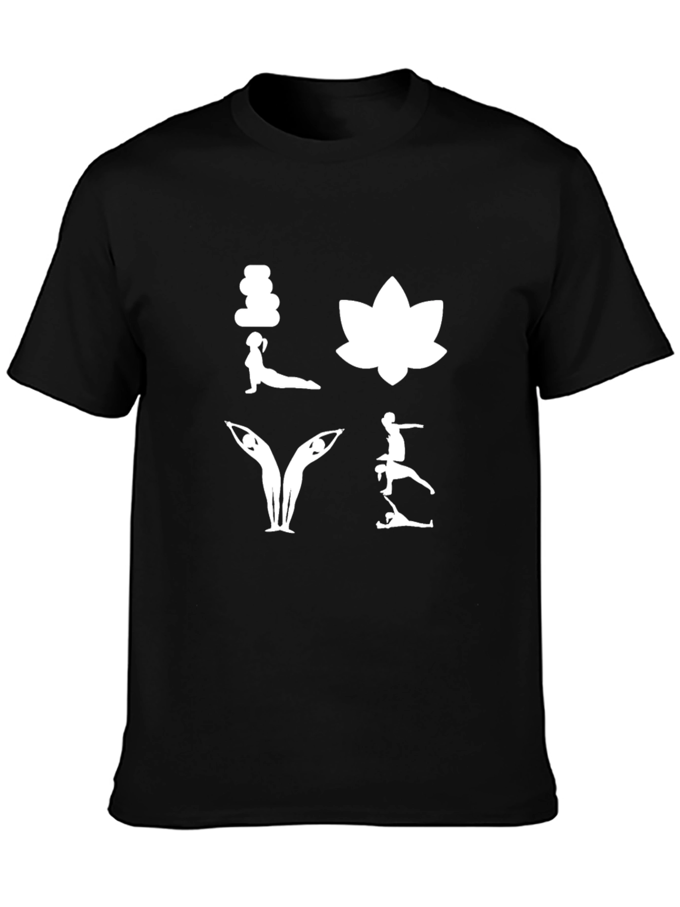 Yoga Love Black T-Shirt - Meditative Design