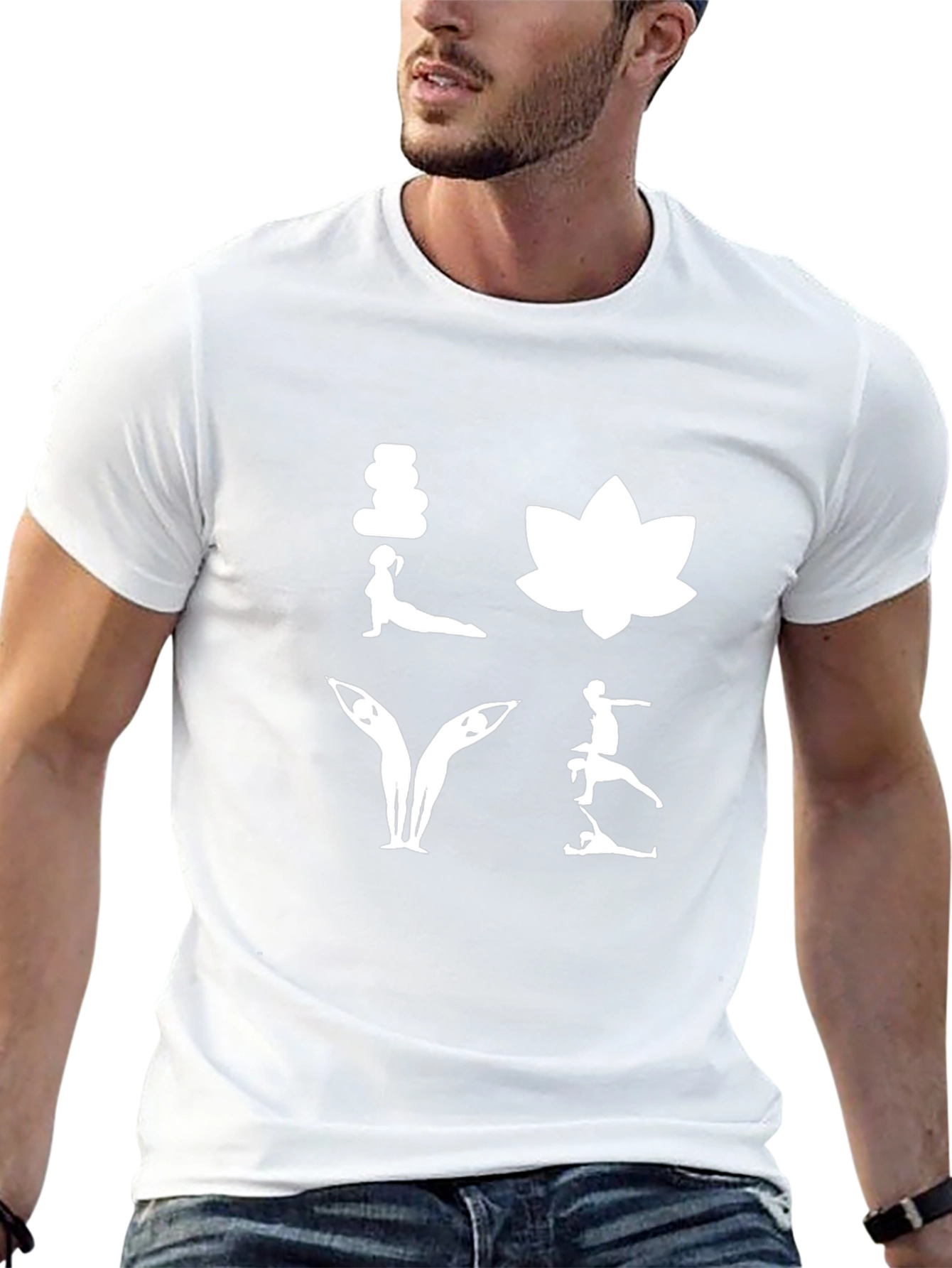 Yoga Love Black T-Shirt - Meditative Design